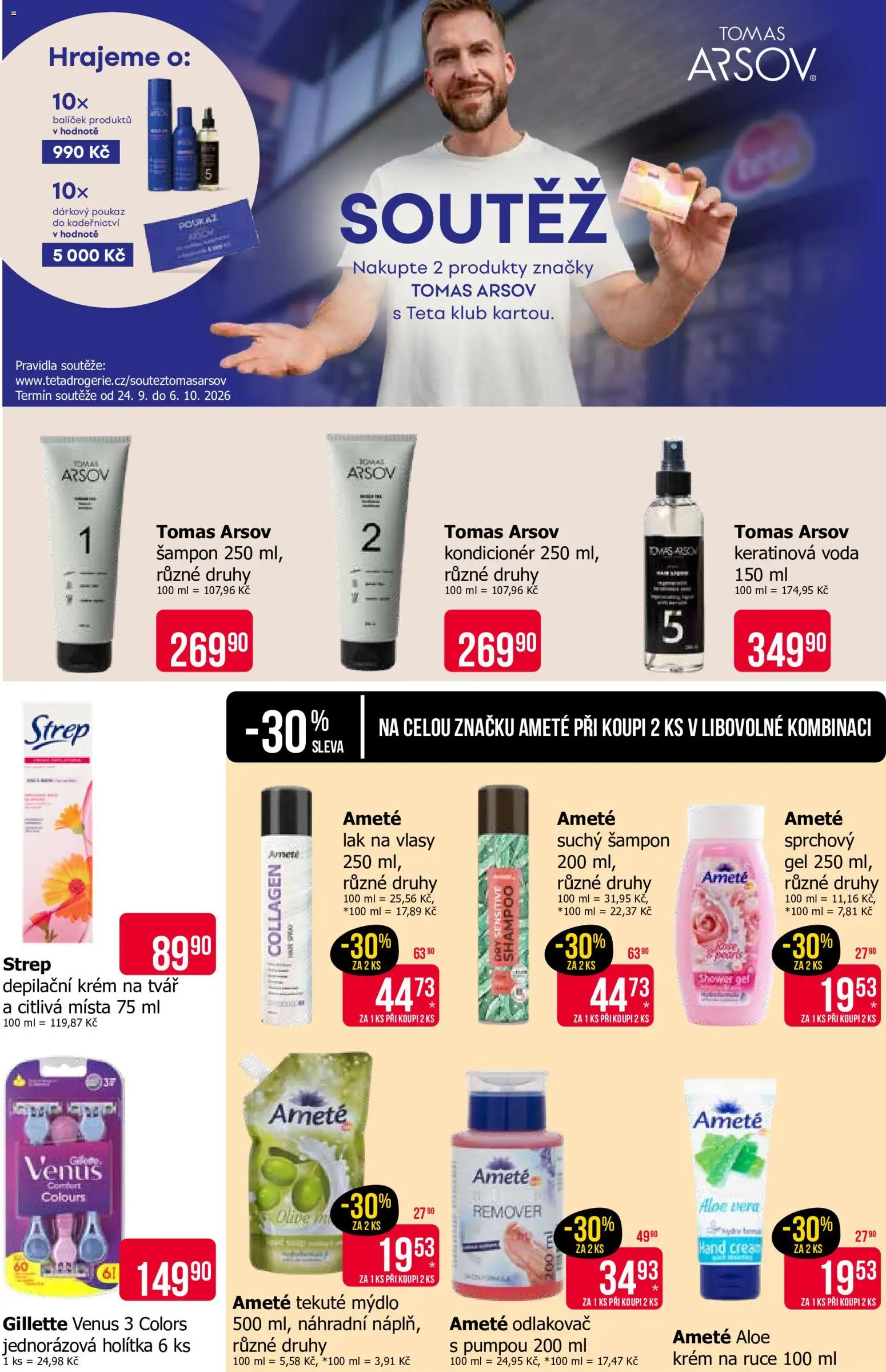 TETA Drogerie leták od 24.09.2026 | Strana: 9 | Produkty: Krém na ruce, Krém, Suchý šampon, Kondicionér