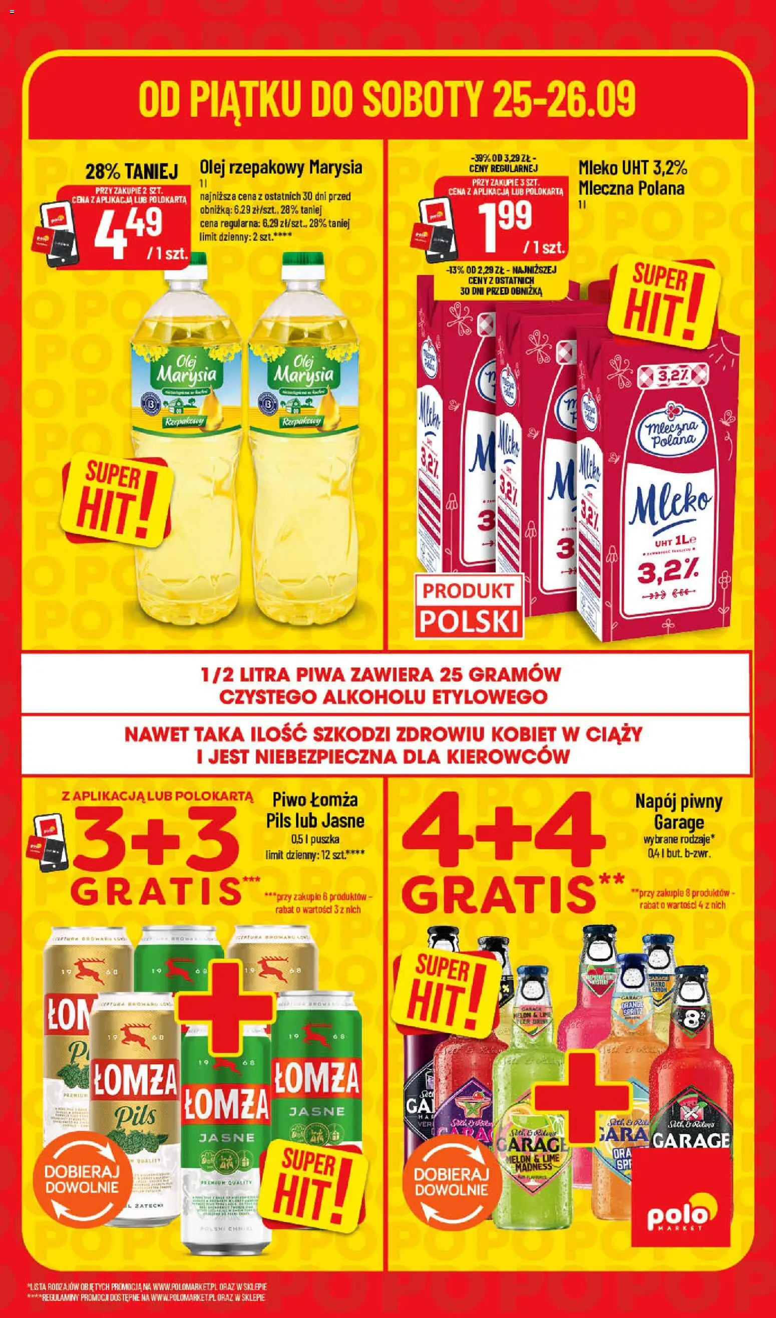 POLOmarket gazetka - Super Hity od 24.09.2026 | Strona: 3 | Produkty: Olej rzepakowy, Mleko, Mleko UHT, Piwo