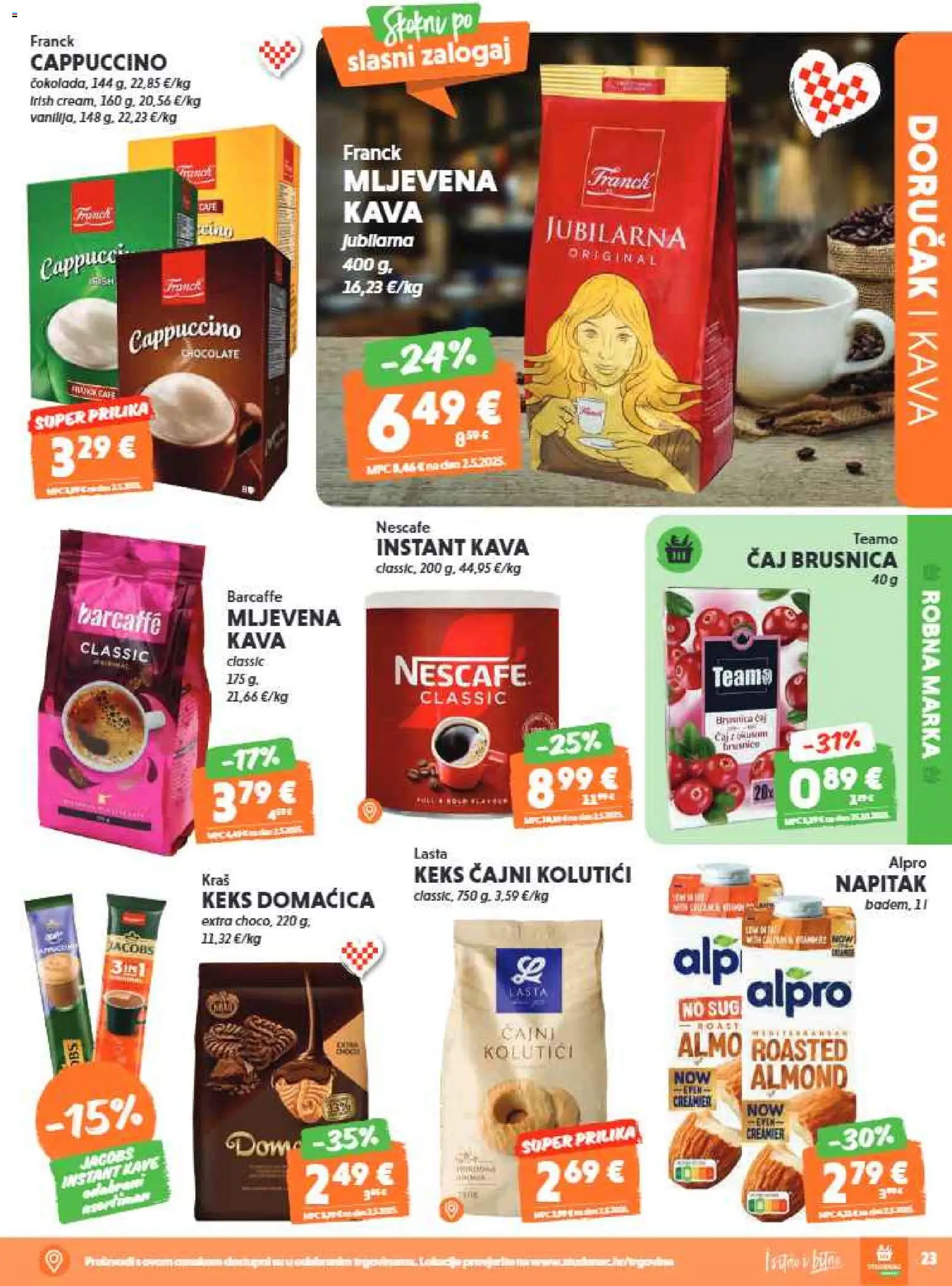 Studenac katalog | vrijedi od 17.06.2026 | Stranica: 23 | Proizvodi: Kava, Alpro, Čaj, Keks
