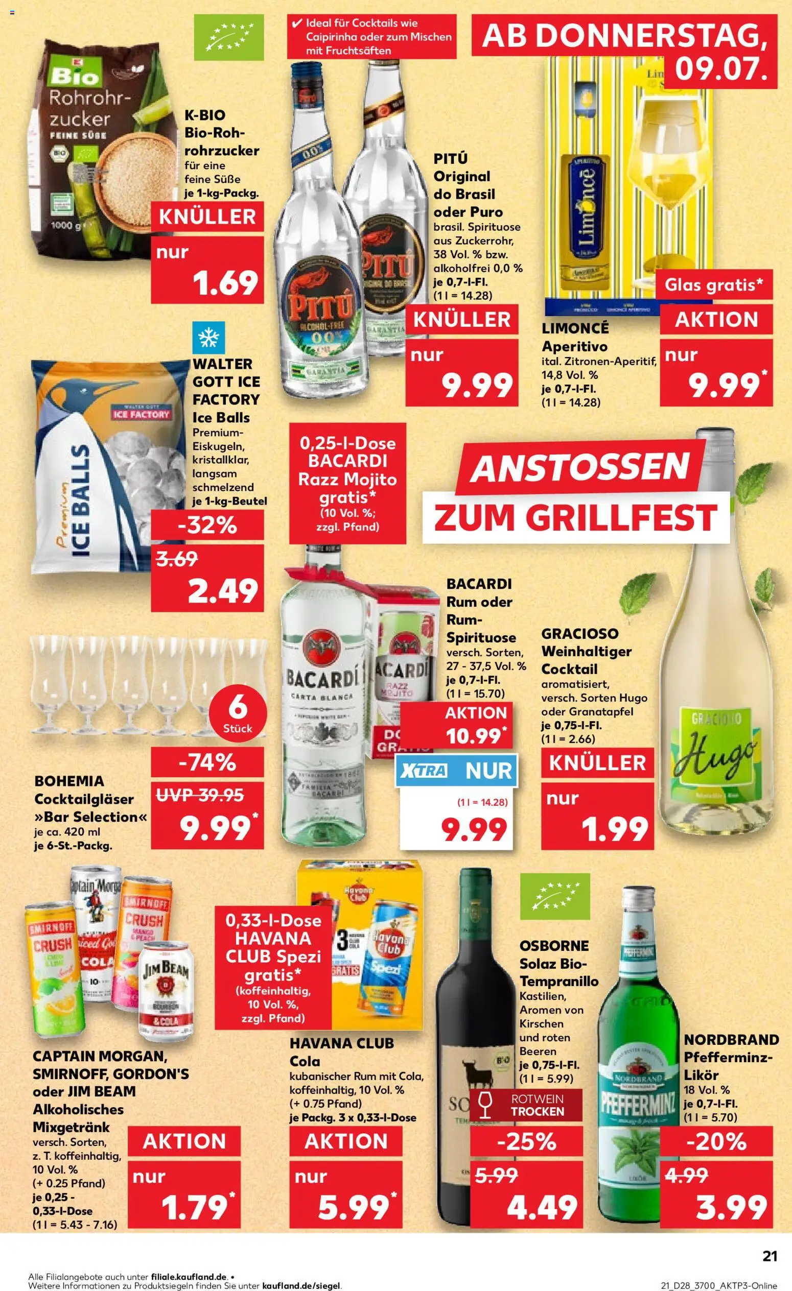 Kaufland Německo leták - Rostock od 09.07.2026 | Strana: 21 | Produkty: Rum, Jim Beam, Mojito, Aperitivo