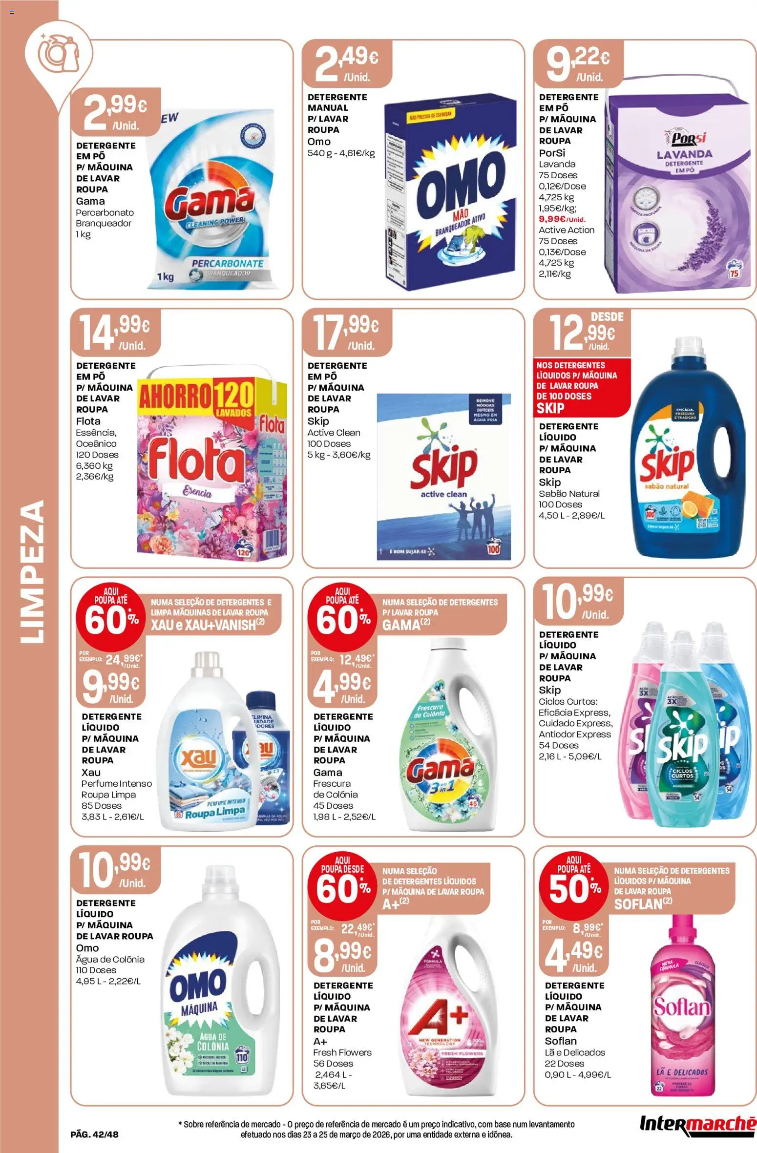 Intermarché folheto │ válido de 07.05.2026 | Página: 42 | Produtos: Pó, Máquinas de Lavar Roupa, Sabão, Detergente