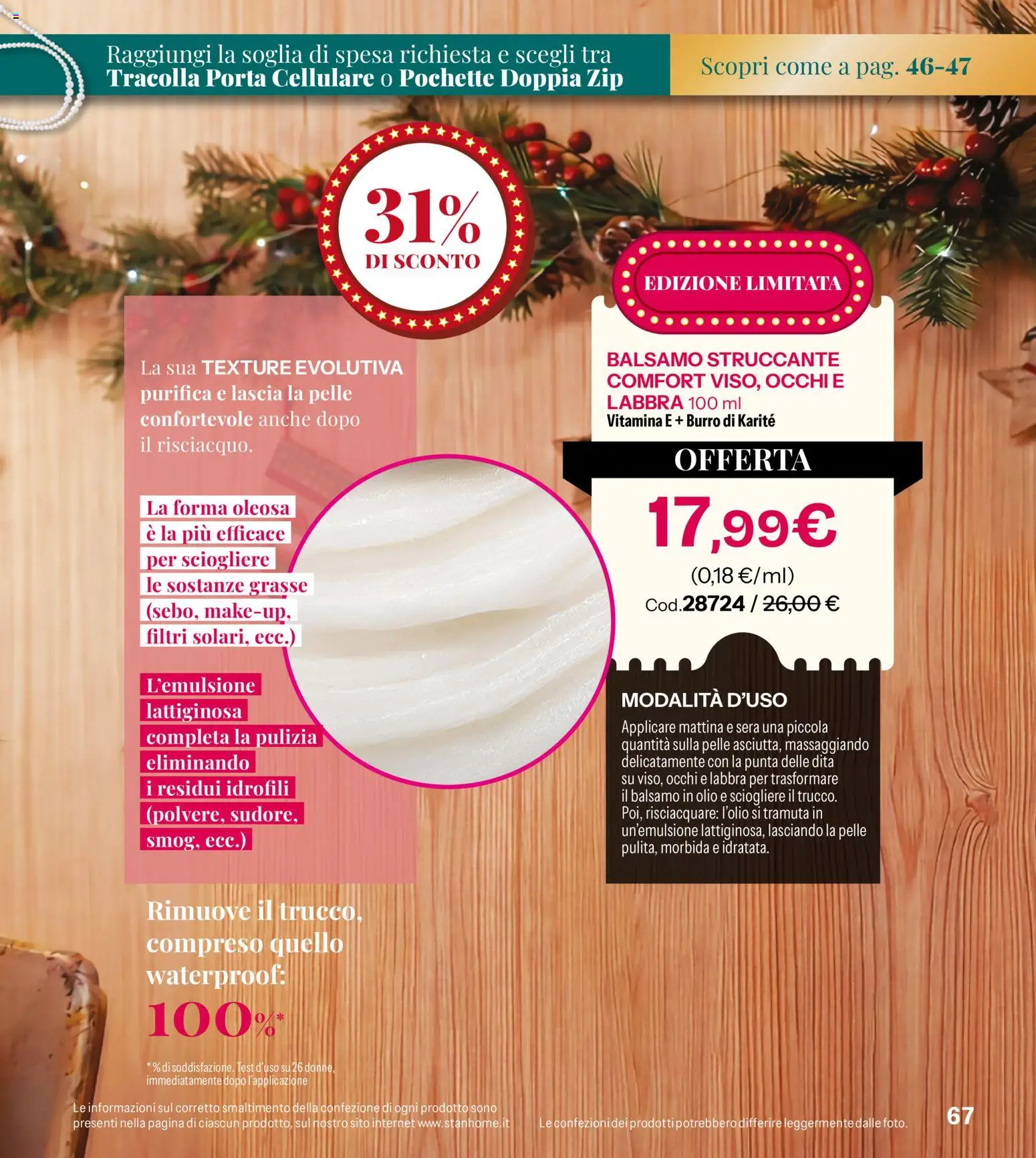 Volantino Stanhome del 27/10/2026 | Pagina: 67 | Prodotti: Struccante, Porta, Olio, Burro