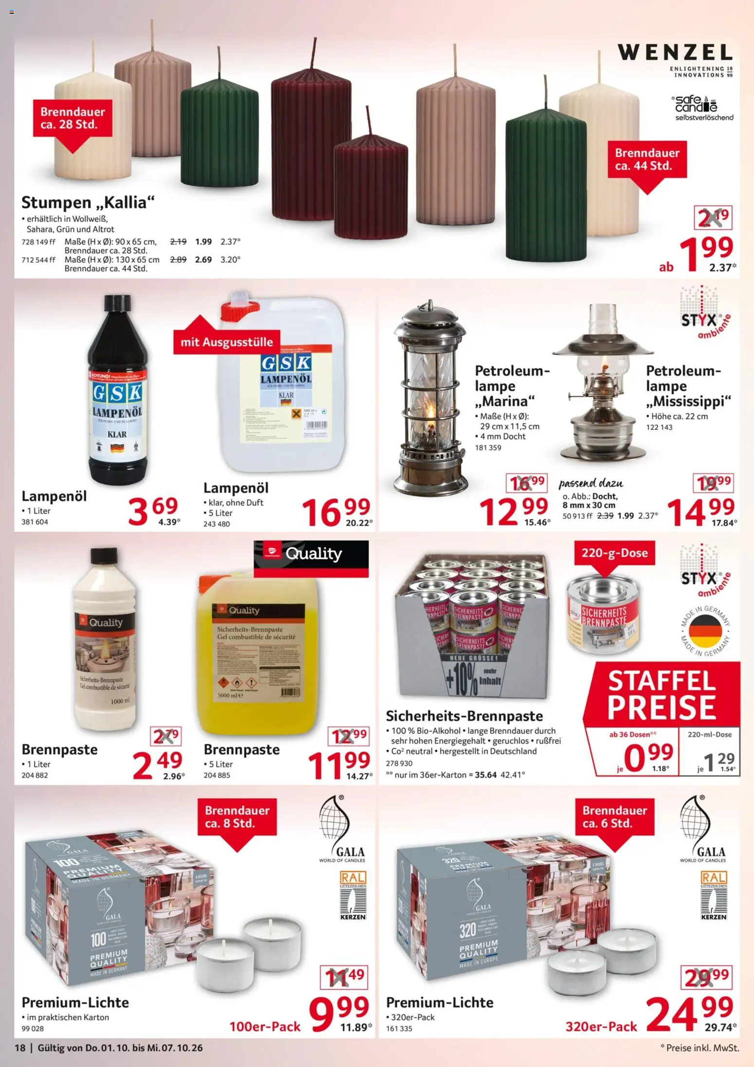 Selgros Non Food – gültig ab 01.10.2026 | Seite: 18 | Produkte: Lampe, Duft