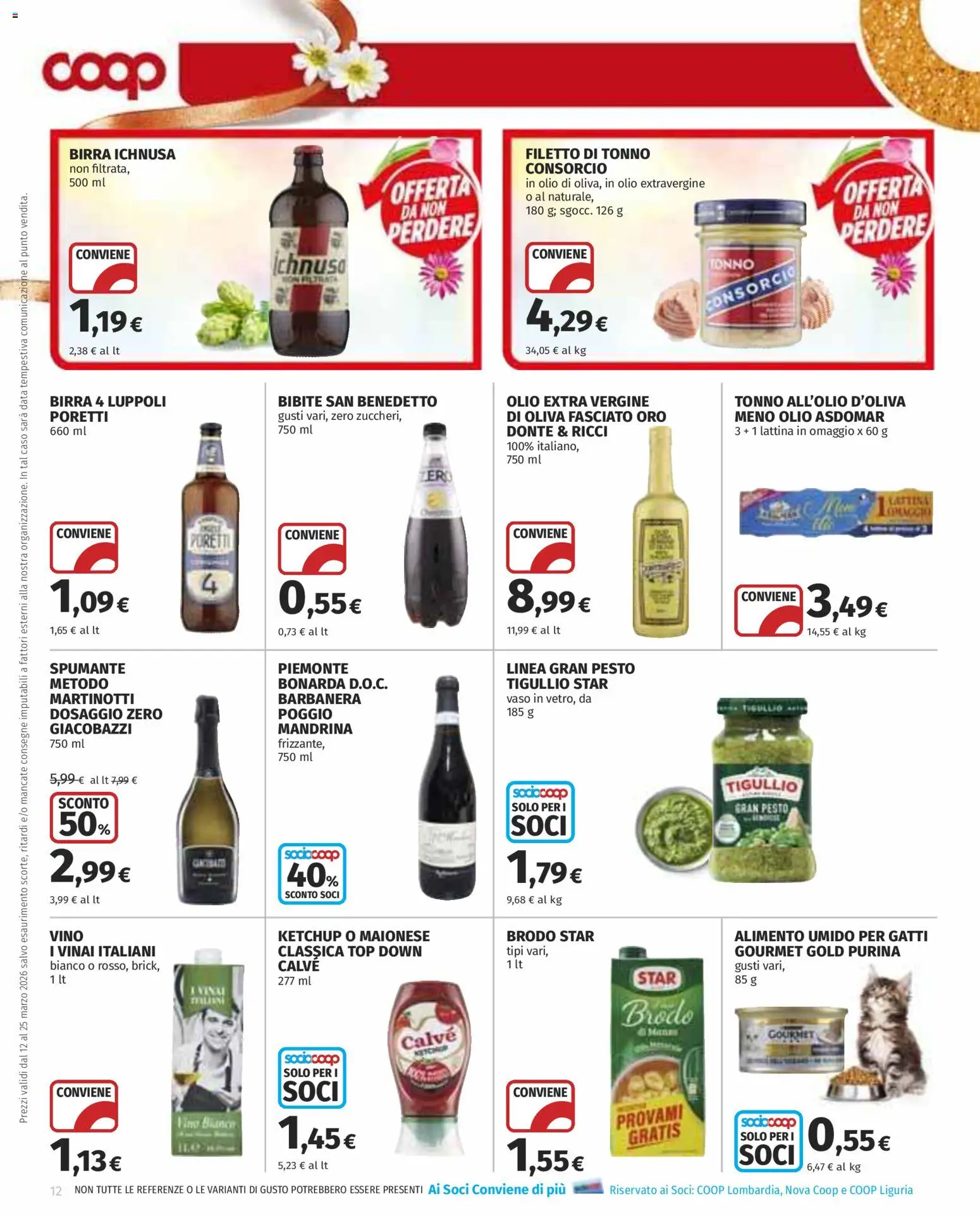 Volantino COOP del 12.03.2026 | Pagina: 12 | Prodotti: Ketchup, Olio, Vino, Pesto