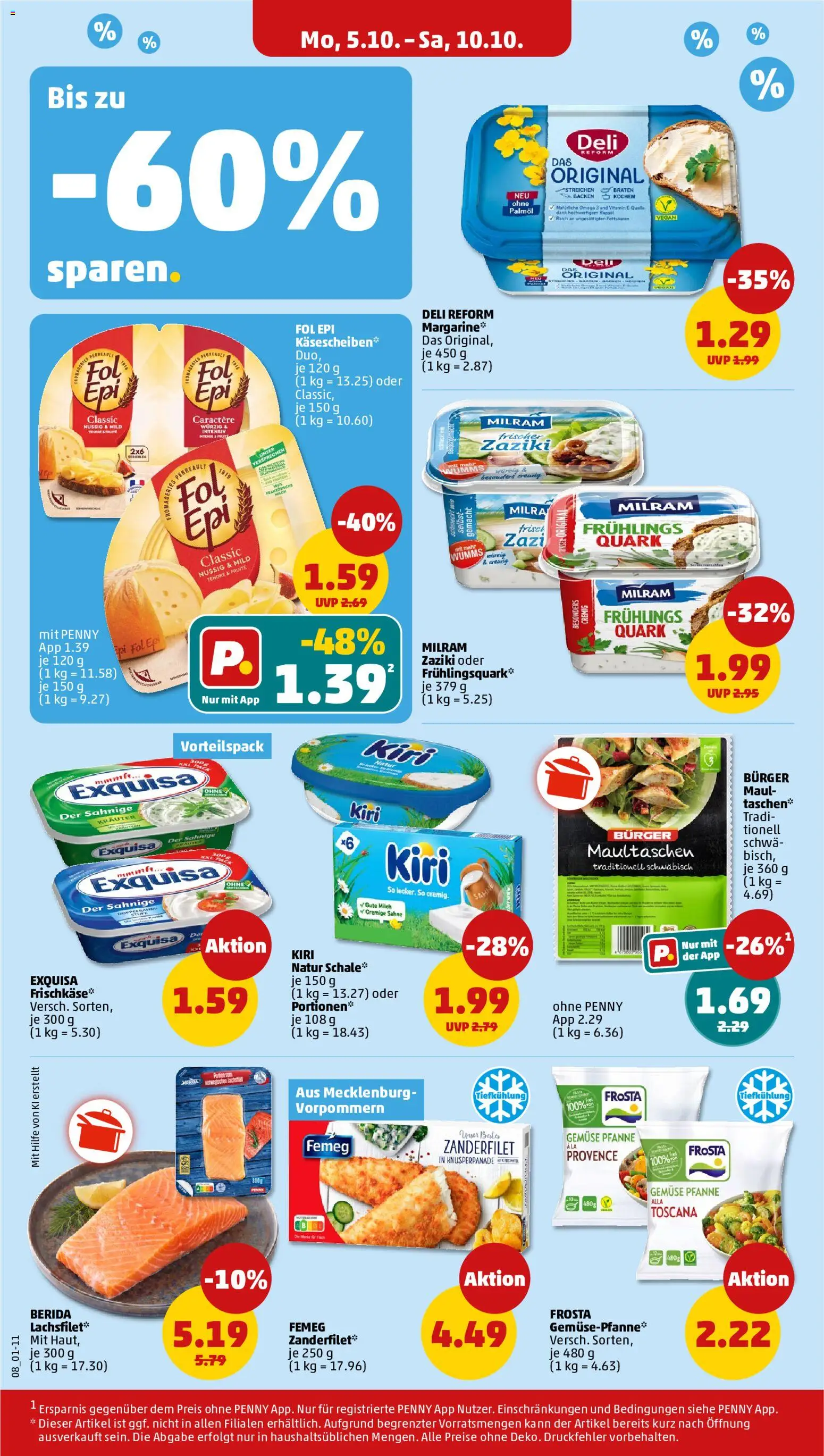 Penny Prospekt – gültig ab 05.10.2026 | Seite: 12 | Produkte: Rapsöl, Exquisa, Sahne, Frischkase