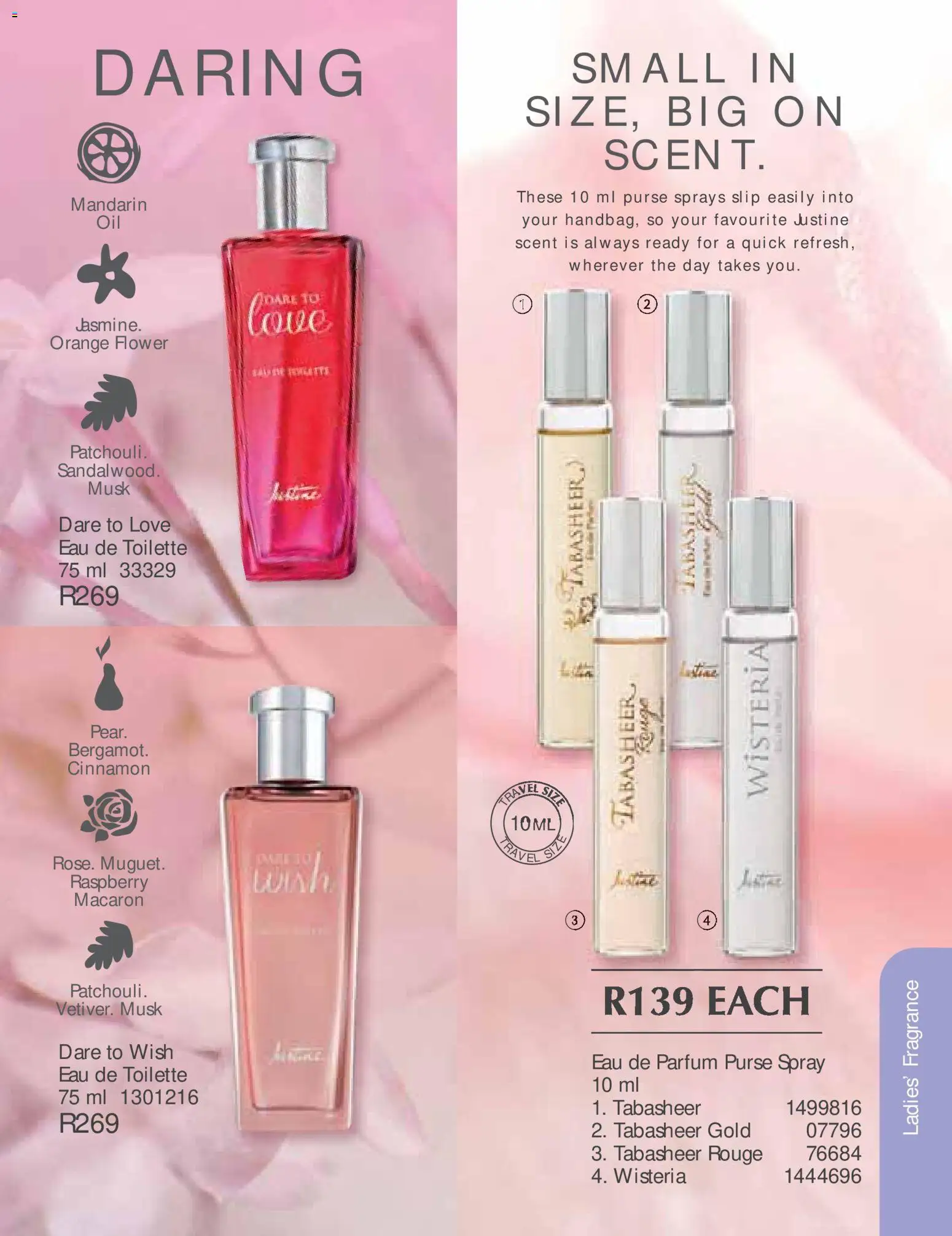 New Justine catalogue – valid from 01/08/2026 | Page: 64 | Products: Purse, Fragrance, Eau de toilette, Purse spray