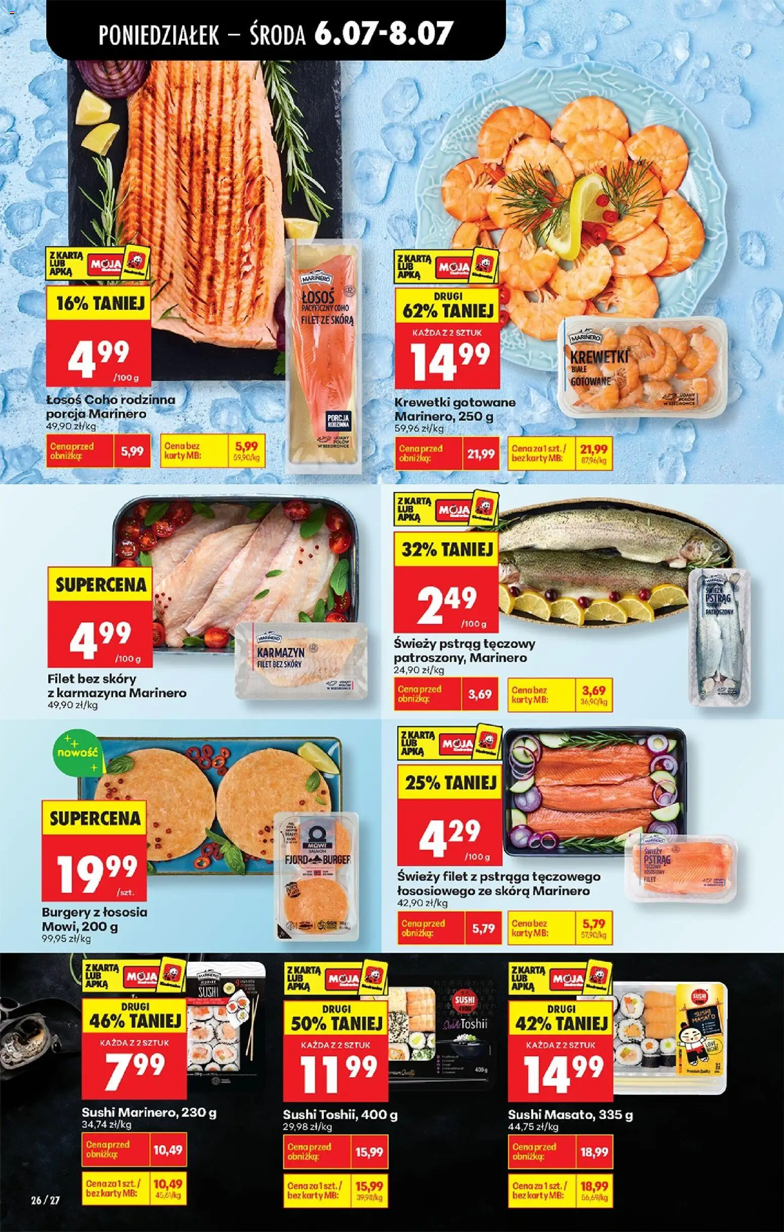 Biedronka Polsko leták od 06.07.2026 | Strana: 34 | Produkty: Losos, Sushi, Filet, Karty