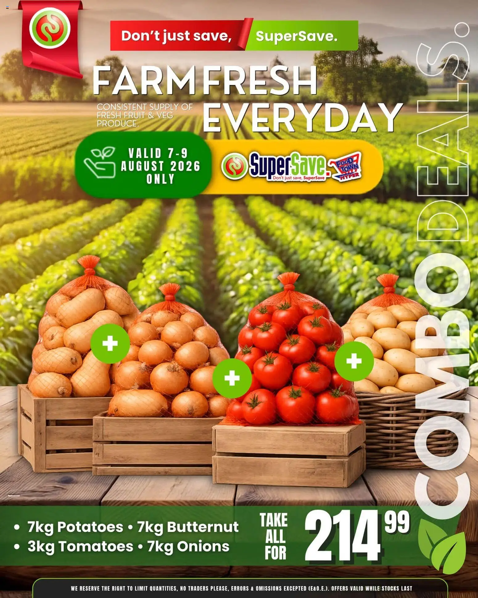 New Super Save catalogue – valid from 09/08/2026 | Page: 9 | Products: Tomatoes, Potatoes, Onions, Fruit