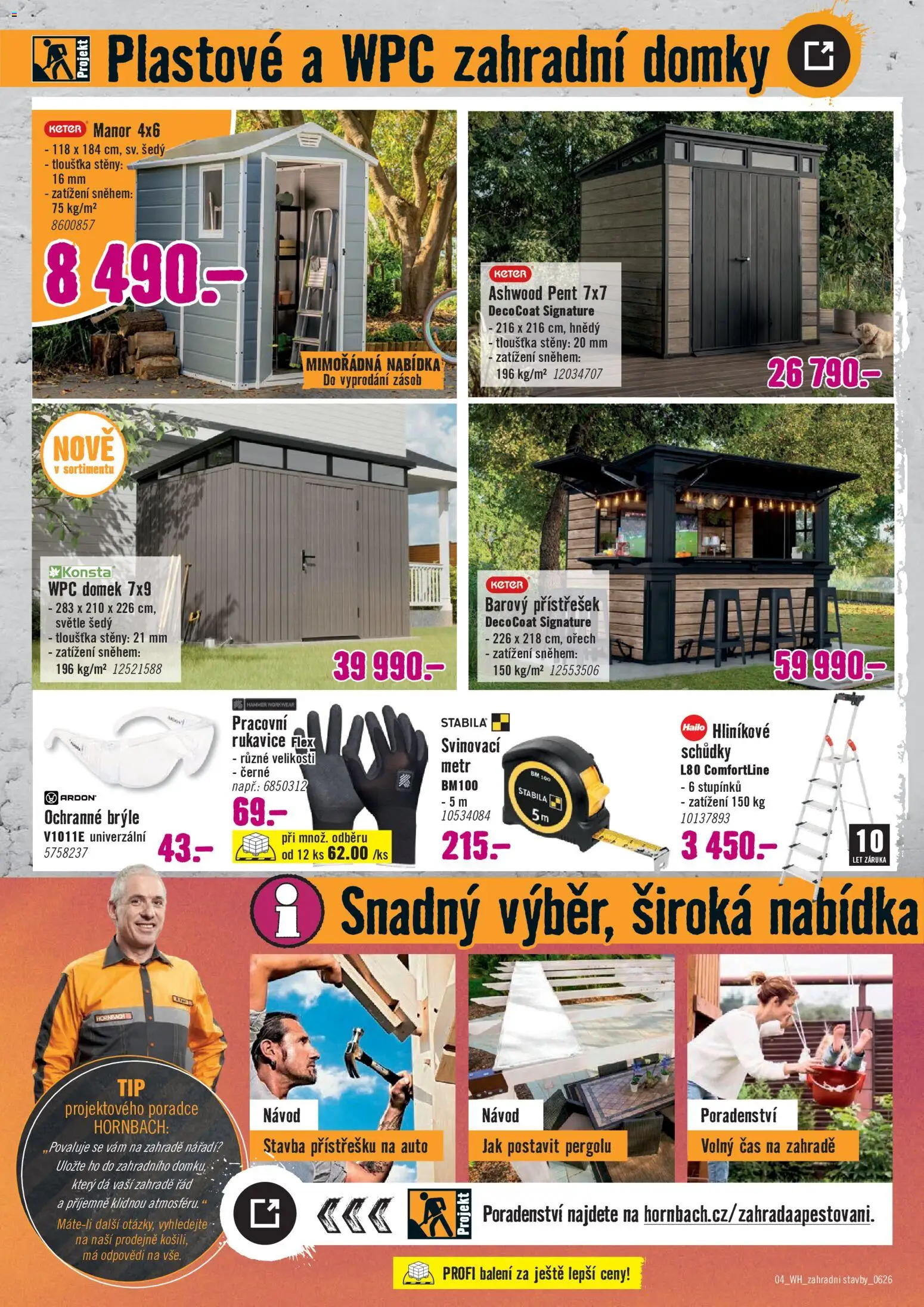 HORNBACH leták - Zahradní stavebniny od 27.05.2026 | Strana: 4 | Produkty: Rukavice, Brýle, Nářadí
