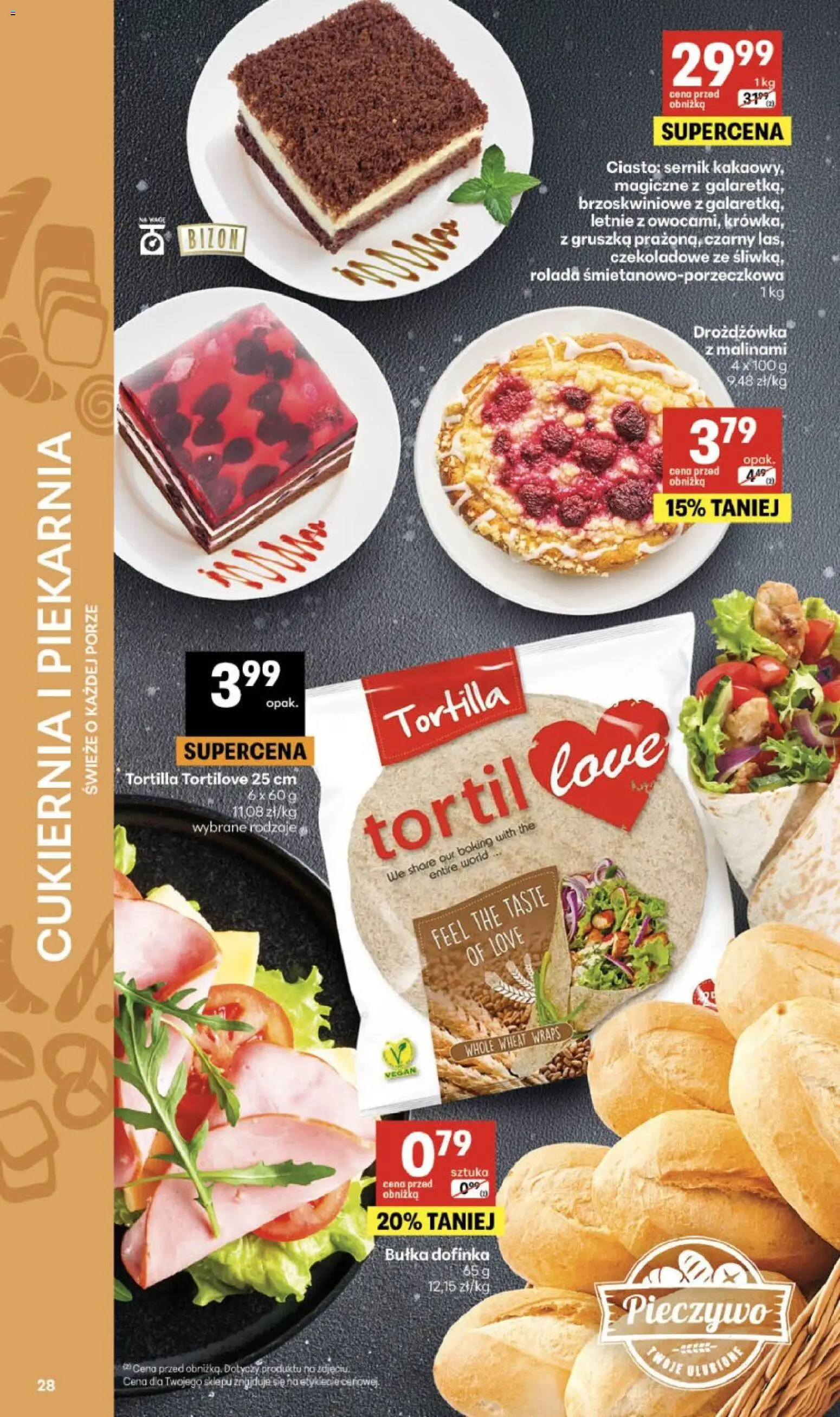 Delikatesy Centrum gazetka od 10.09.2026 | Strona: 28 | Produkty: Rolada, Ciasto, Tortilla, Bułka