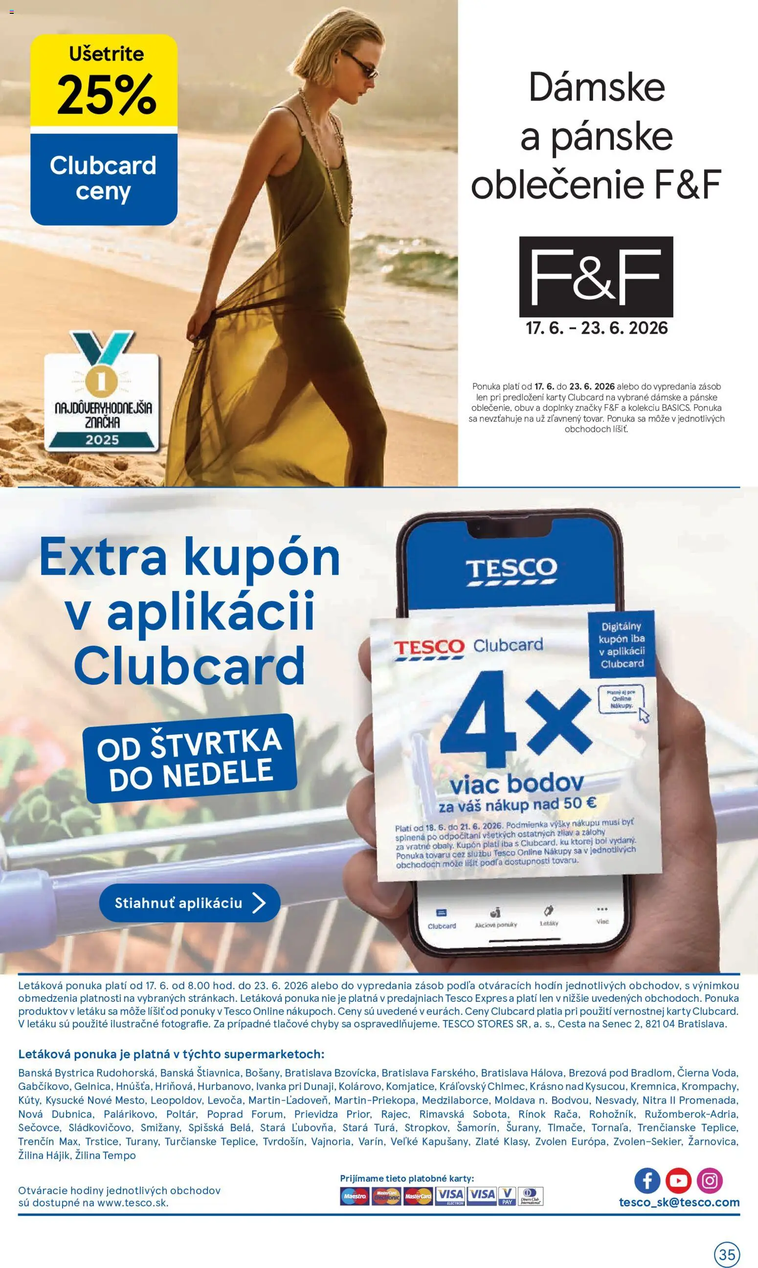 Nové Tesco akcie – leták je platný od 17.06.2026 | Strana: 35 | Produkty: Hodiny, Pánske oblečenie