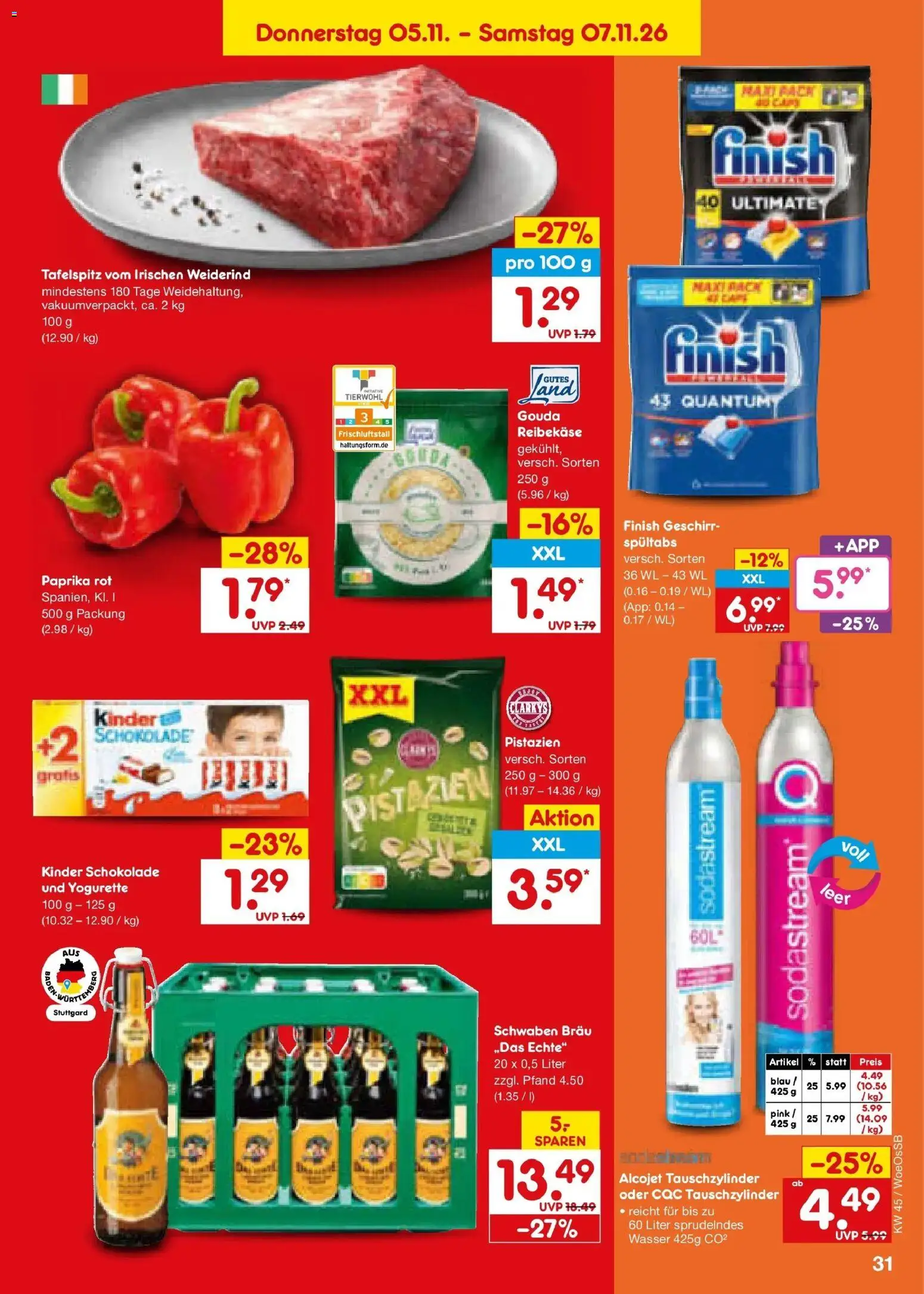 Netto Marken-Discount Prospekt Gemmingen – gültig ab 02.11.2026 | Seite: 47 | Produkte: Schokolade, Finish, Pistazien, Reibekase