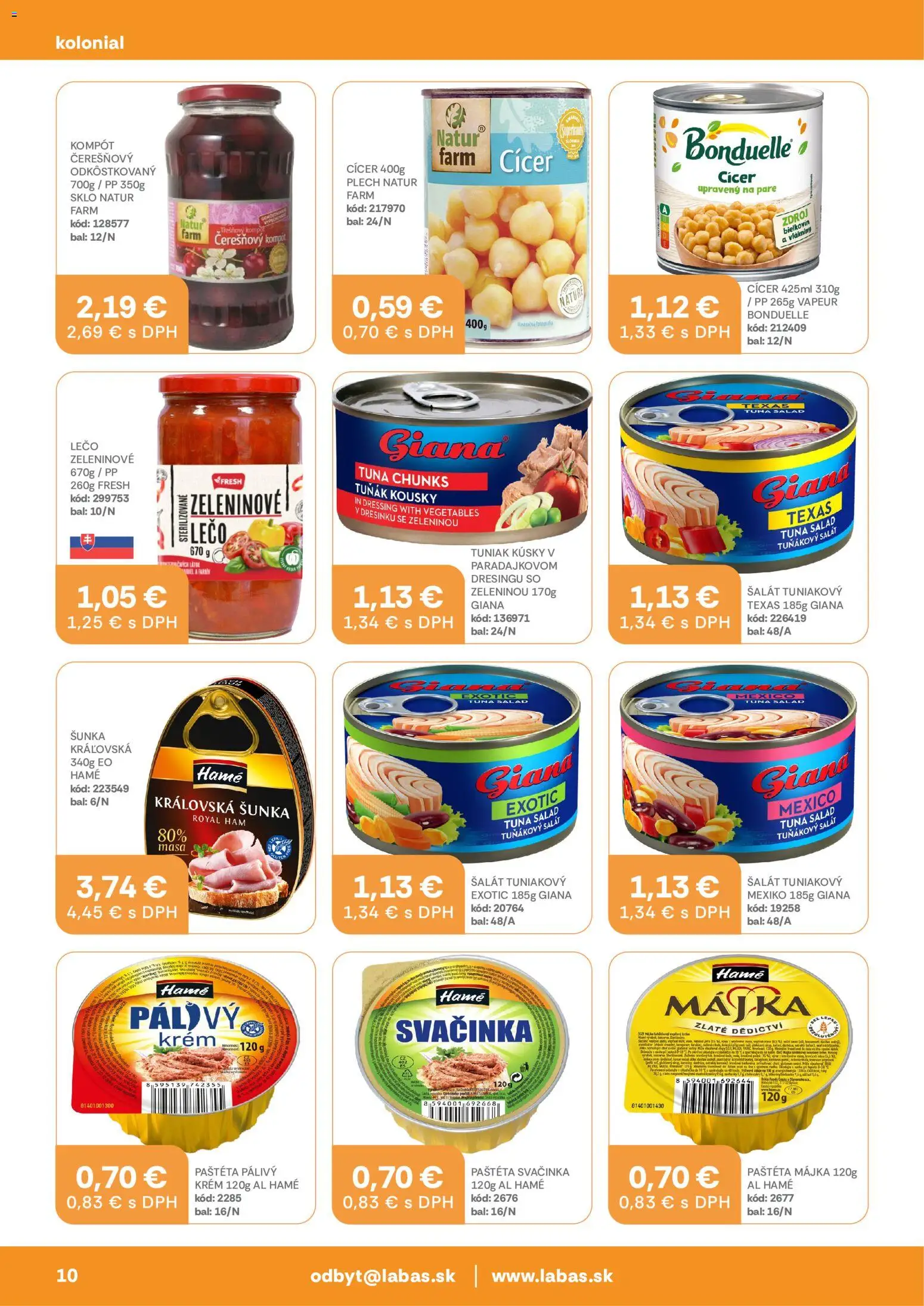 Nové Labaš akcie – leták je platný od 09.10.2026 | Strana: 10 | Produkty: Šunka, Šalát, Paštéta, Dressing
