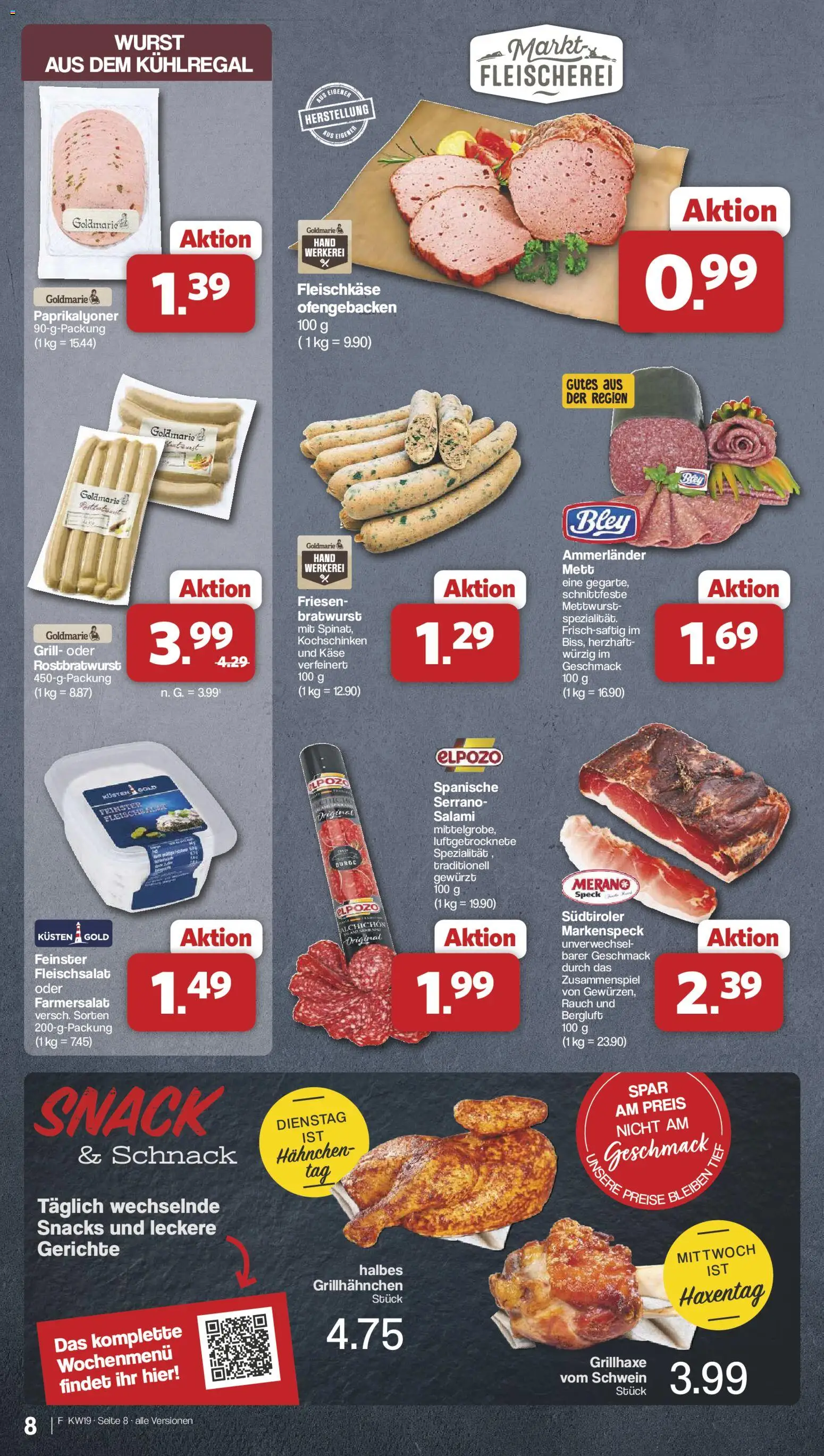 Famila Nordwest Prospekt 	 – gültig ab 04.05.2026 | Seite: 8 | Produkte: Käse, Bratwurst, Wurst, Salami
