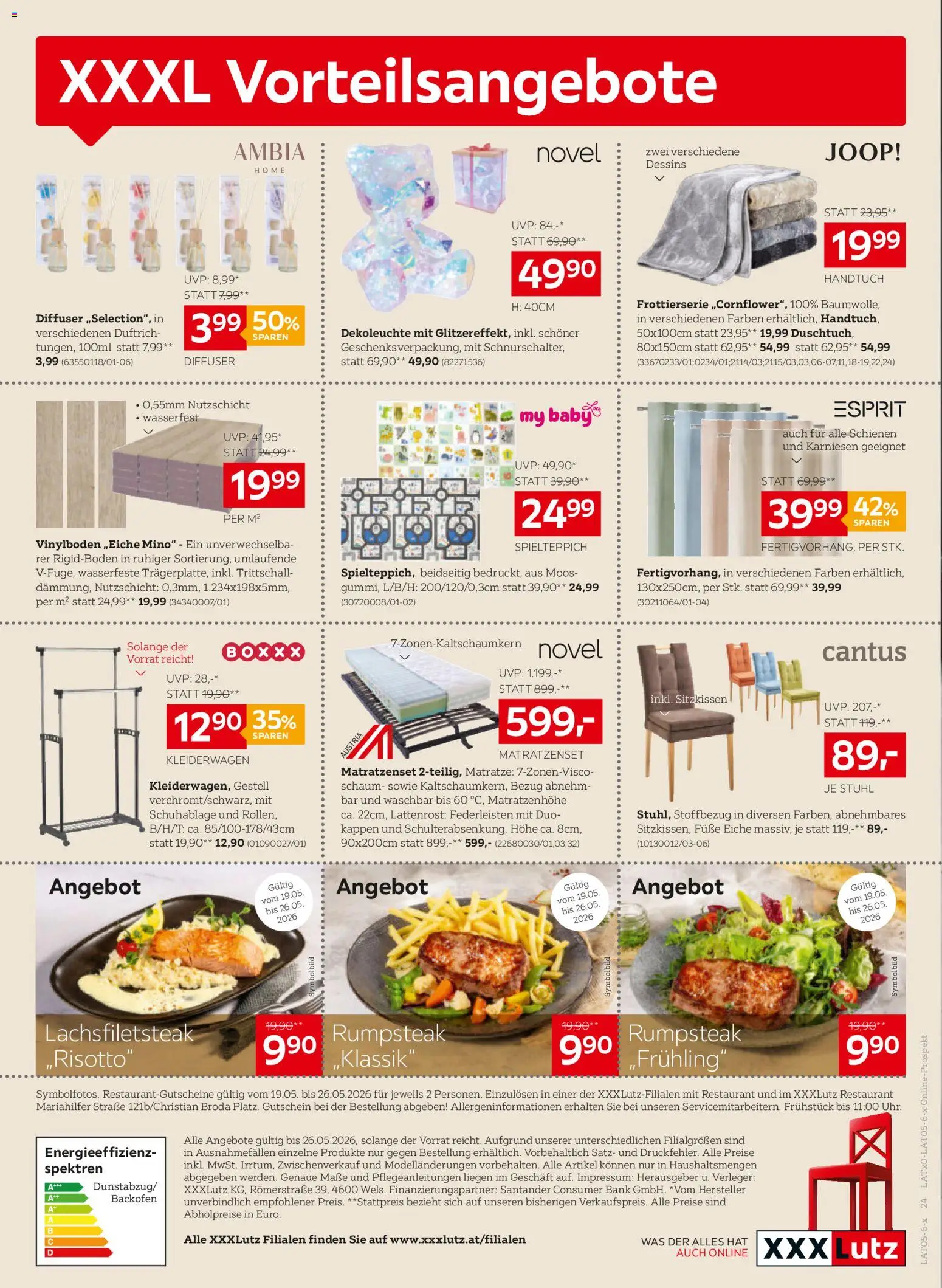 XXXLutz Prospekt aktuell gültig ab 19.05.2026 | Seite: 24 | Produkte: Matratze, Lattenrost, Stuhl