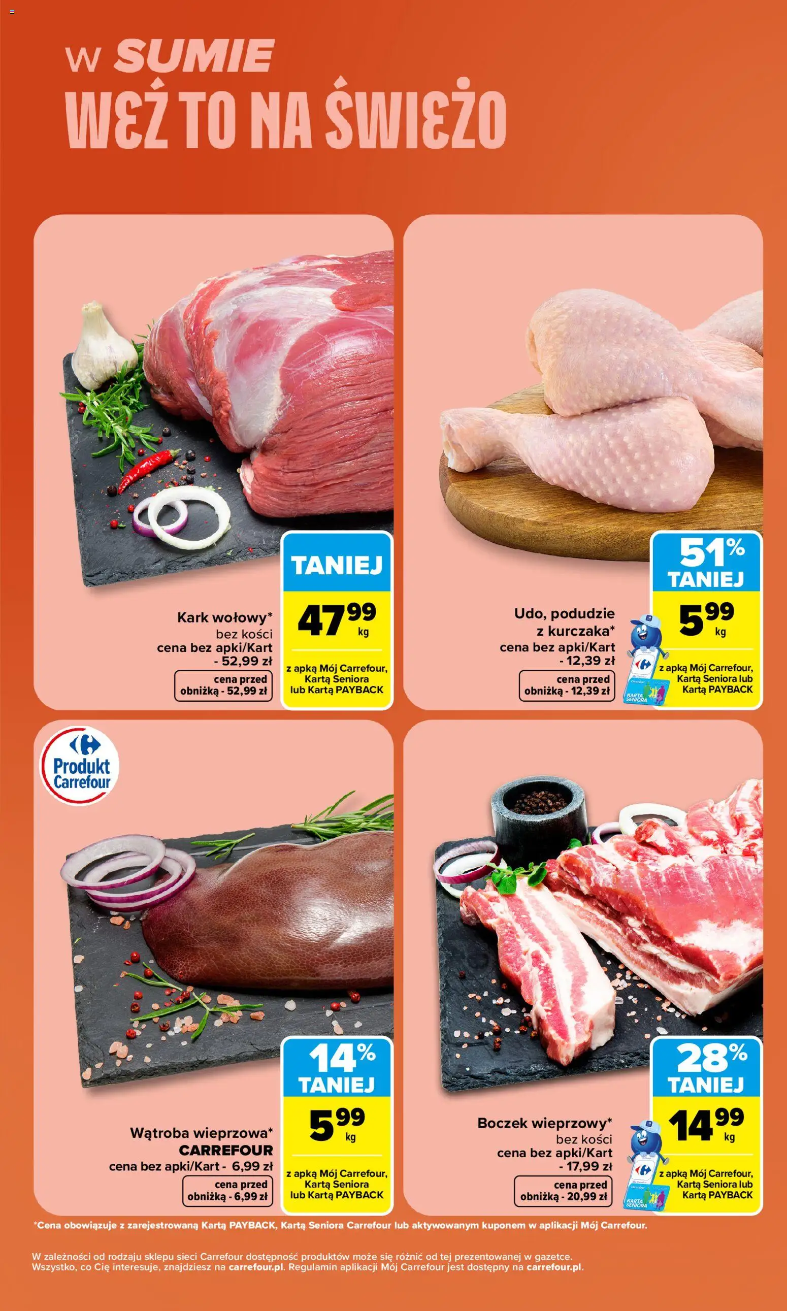 Carrefour gazetka - Weź to na świeżo od 03.08.2026 | Strona: 3 | Produkty: Karta, Boczek