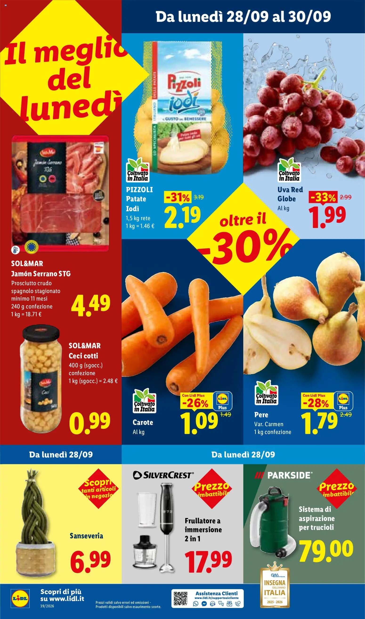 Volantino Lidl del 24/09/2026 | Pagina: 52 | Prodotti: Prosciutto Crudo, Frullatore, Pere, Patate