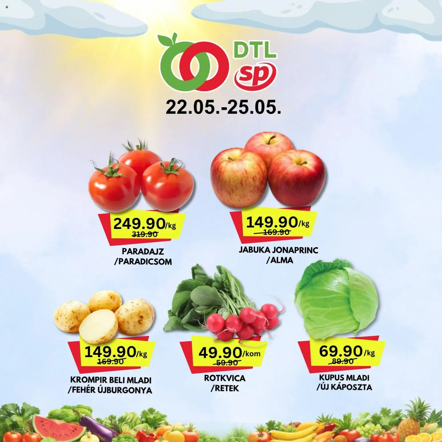 Senta Promet katalog - važi od 22.05.2026 | Strana: 1 | Proizvode: Krompir, Kupus, Rotkvica, Paradajz