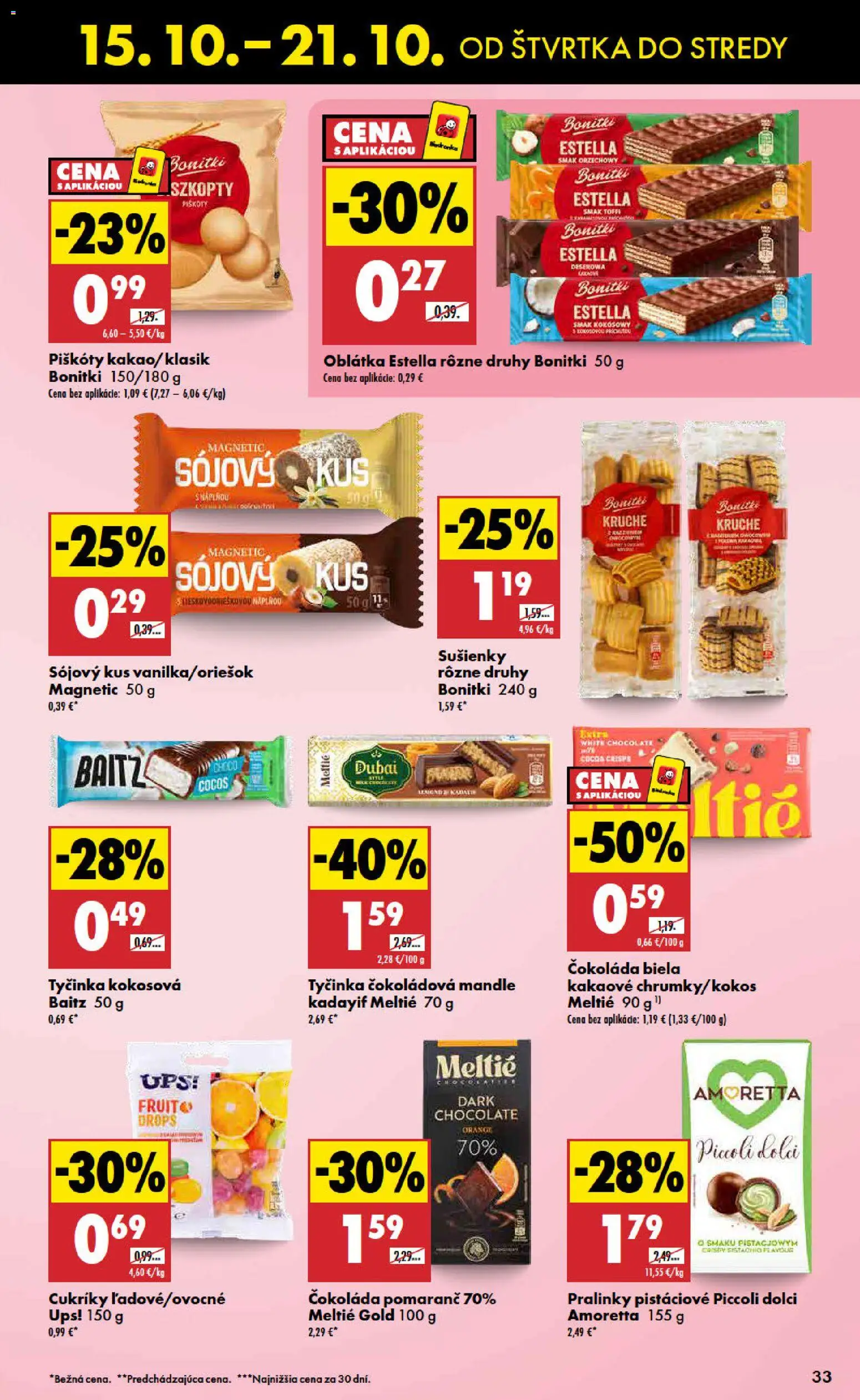 Nové Biedronka akcie – leták je platný od 15.10.2026 | Strana: 33 | Produkty: Sušienky, Čokoláda, Cukríky, Mandle