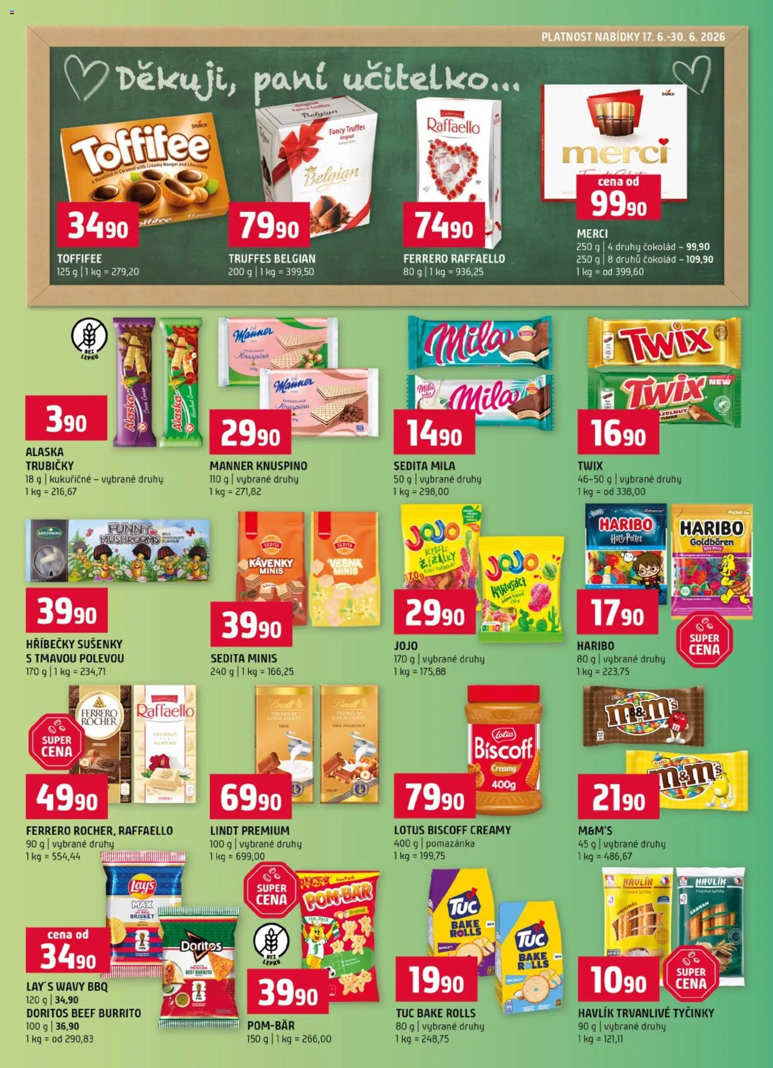 Terno leták od 17.06.2026 | Strana: 8 | Produkty: Haribo, Twix, Pomazánka, Havlík trvanlivé tyčinky