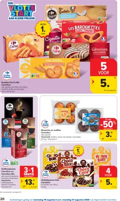 Koekjes Pick & Mix Carrefour, alle soorten van 100 g tot 200 g met Pick & Mix op het etiket van 5. tot 10./kg - Voorbeeld van een folder van Carrefour, geldig van 19/08/2026 | Pagina: 20