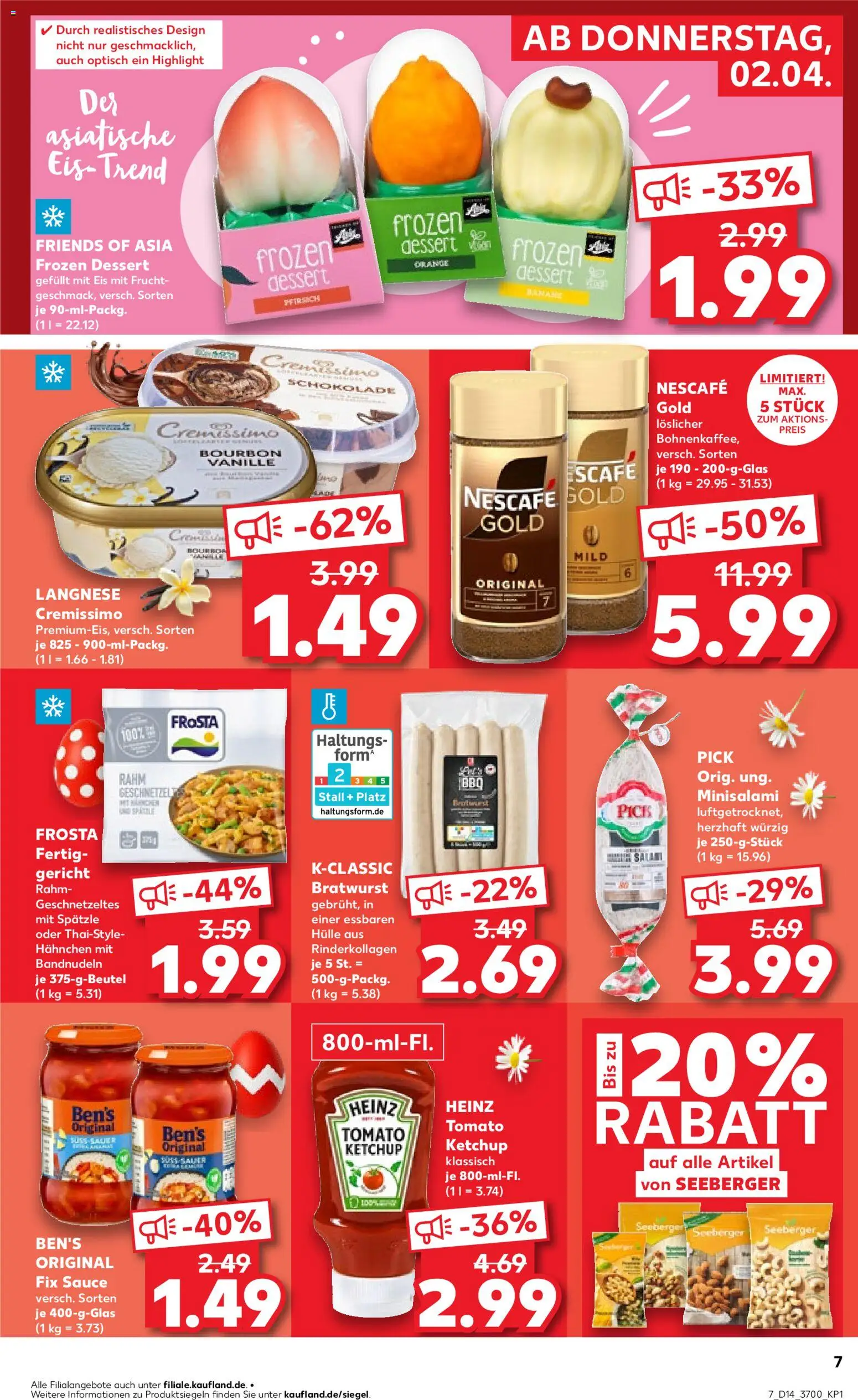 Kaufland Prospekt Rostock	 – gültig ab 02.04.2026 | Seite: 7 | Produkte: Hülle, Frosta, Ketchup, Eis