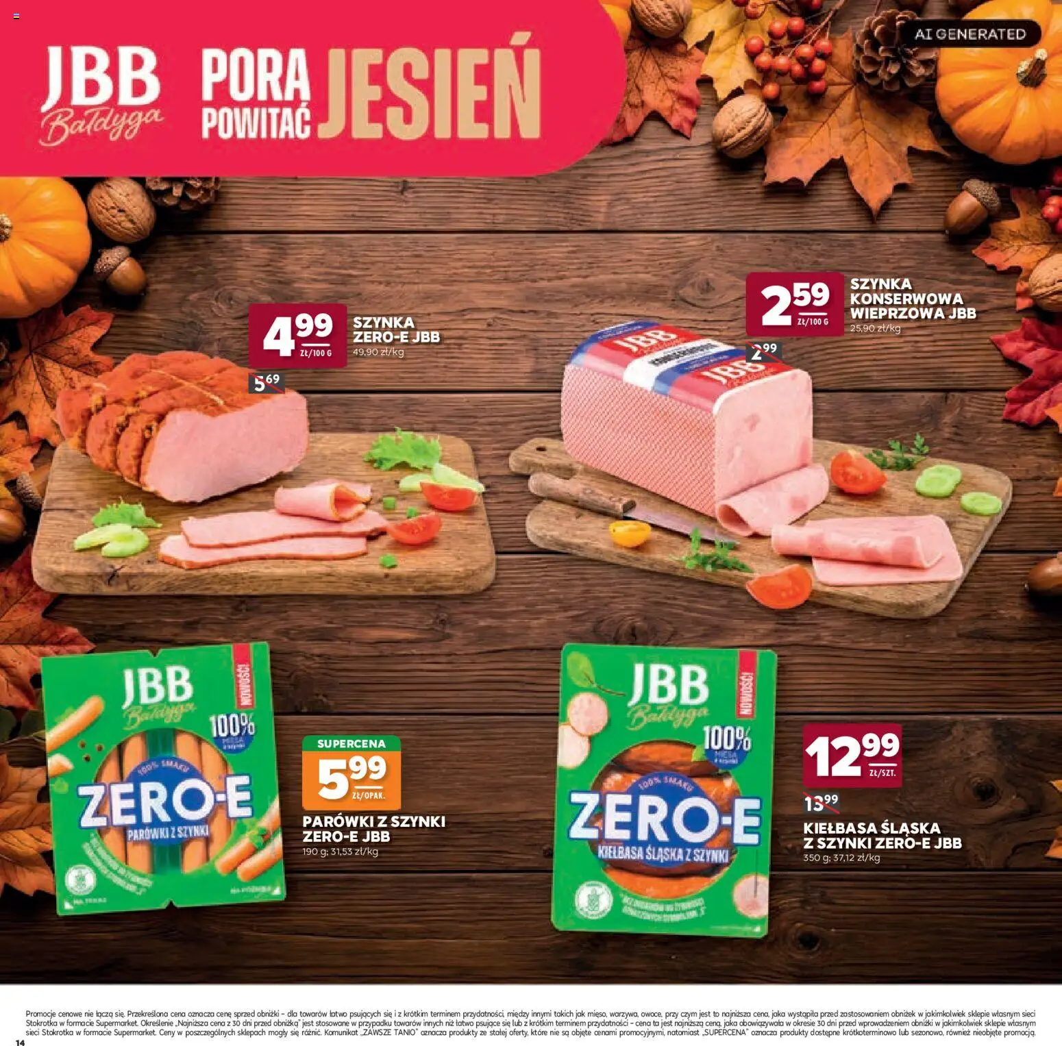 Stokrotka gazetka - Katalog Jesienne Inspiracje od 15.10.2026 | Strona: 14 | Produkty: Parówki z szynki, Szynka konserwowa, Szynka, Kiełbasa śląska