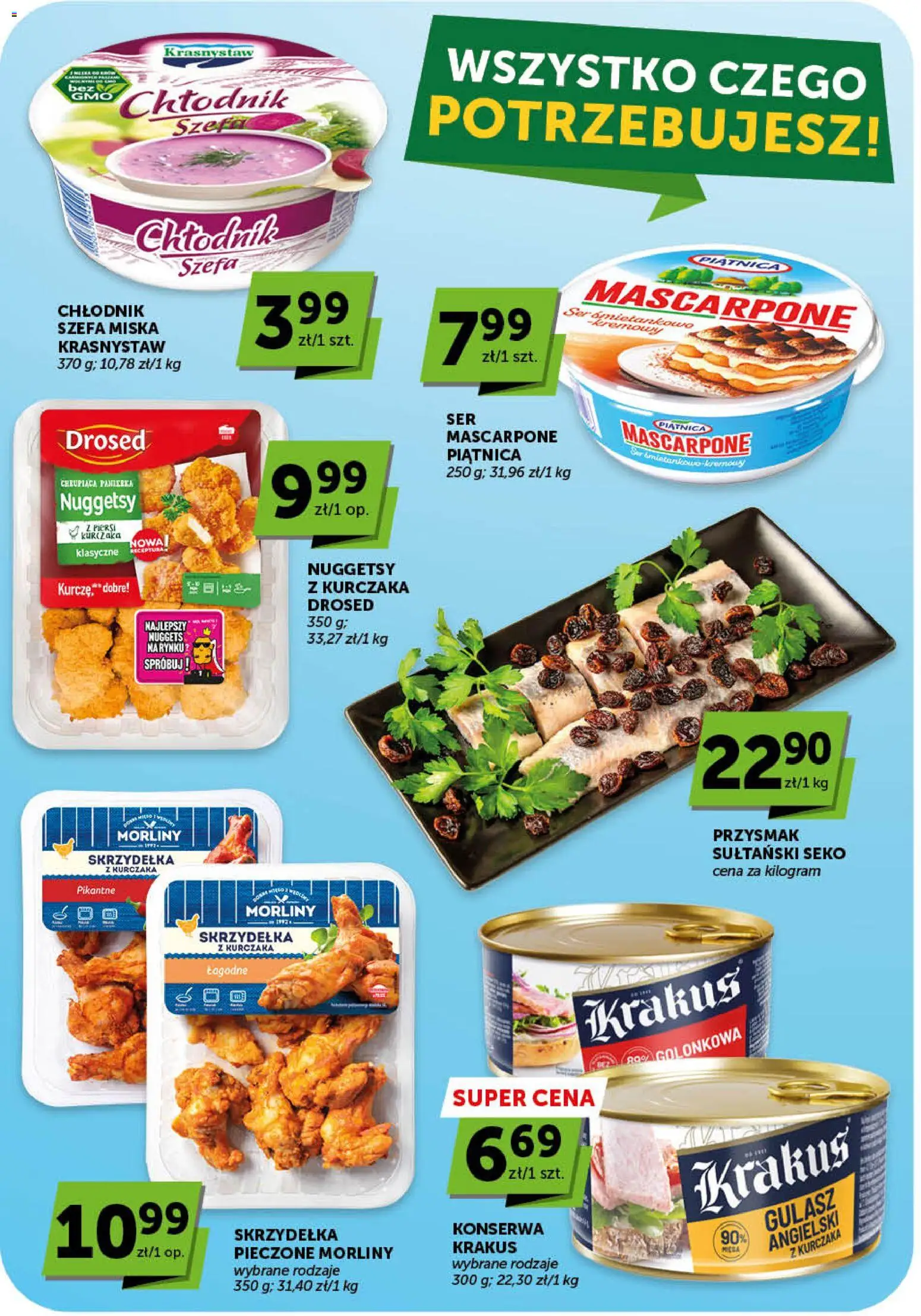 Euro Sklep gazetka od 07.05.2026 | Strona: 22 | Produkty: Skrzydełka z kurczaka, Mascarpone, Nuggets, Gulasz