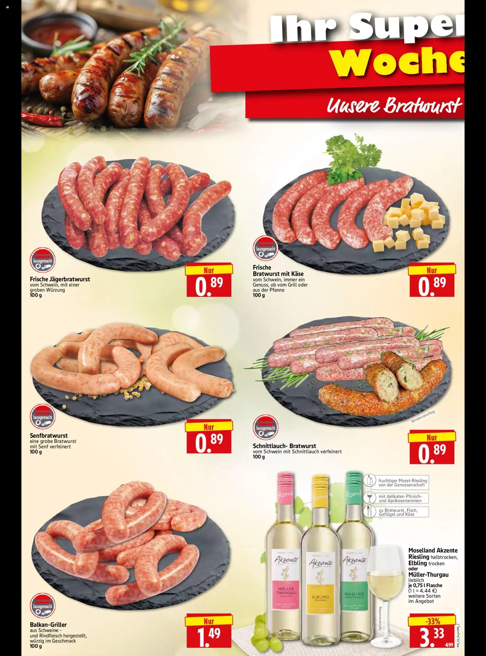 HERKULES Sonderbeilage – gültig ab 25.06.2026 | Seite: 2 | Produkte: Grill, Käse, Bratwurst, Rindfleisch