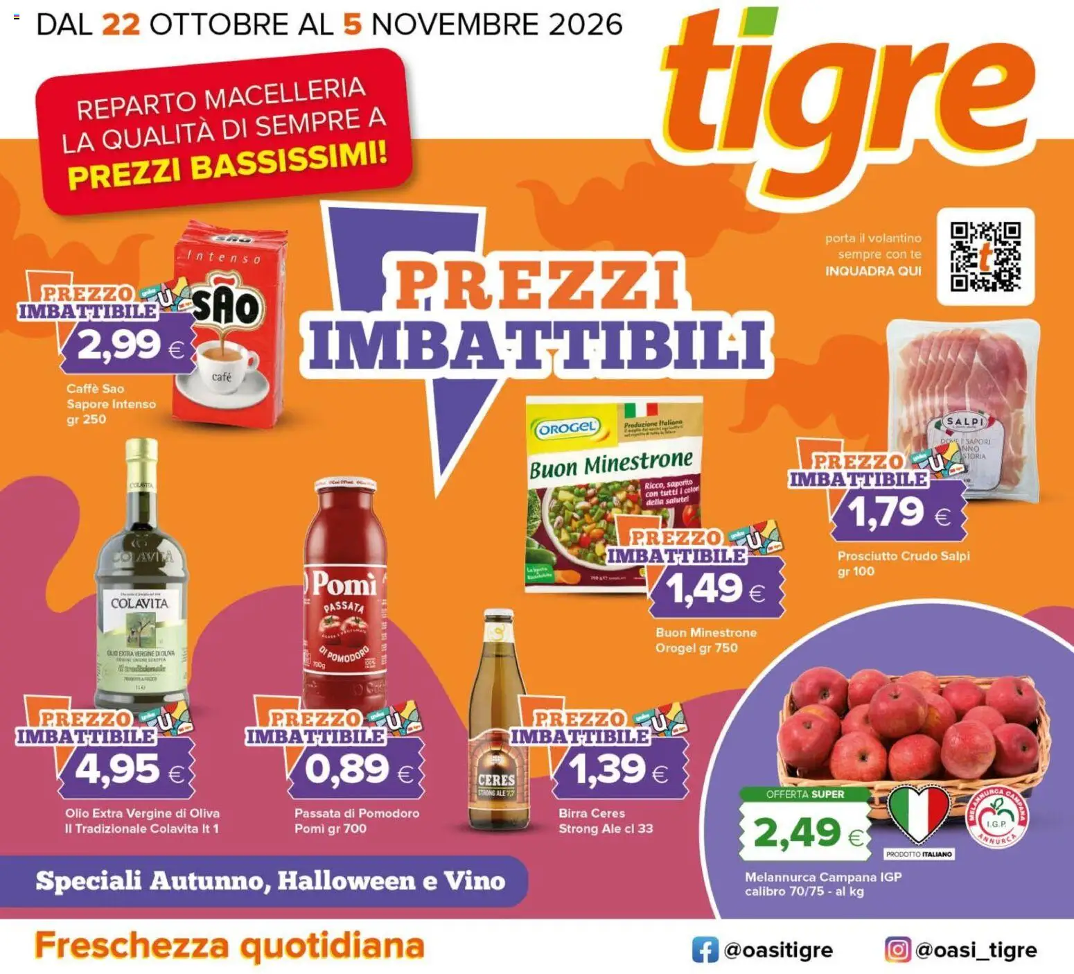 Volantino Tigre del 22/10/2026 | Pagina: 1 | Prodotti: Birra, Olio, Vino, Olio extra vergine