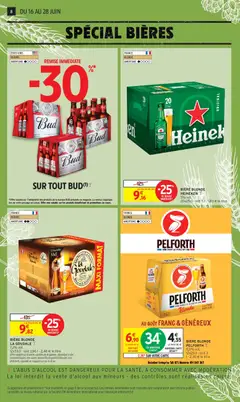 Intermarché - Prévisualisation de BIÈRE BLONDE HEINEKEN, 20x25cl - soit 5 l - 1,83 € le litre valide à partir de 16.06.2026 | Page: 8 | Produits: Goudale, Biere blonde la goudale, Bière blonde Heineken, Bière