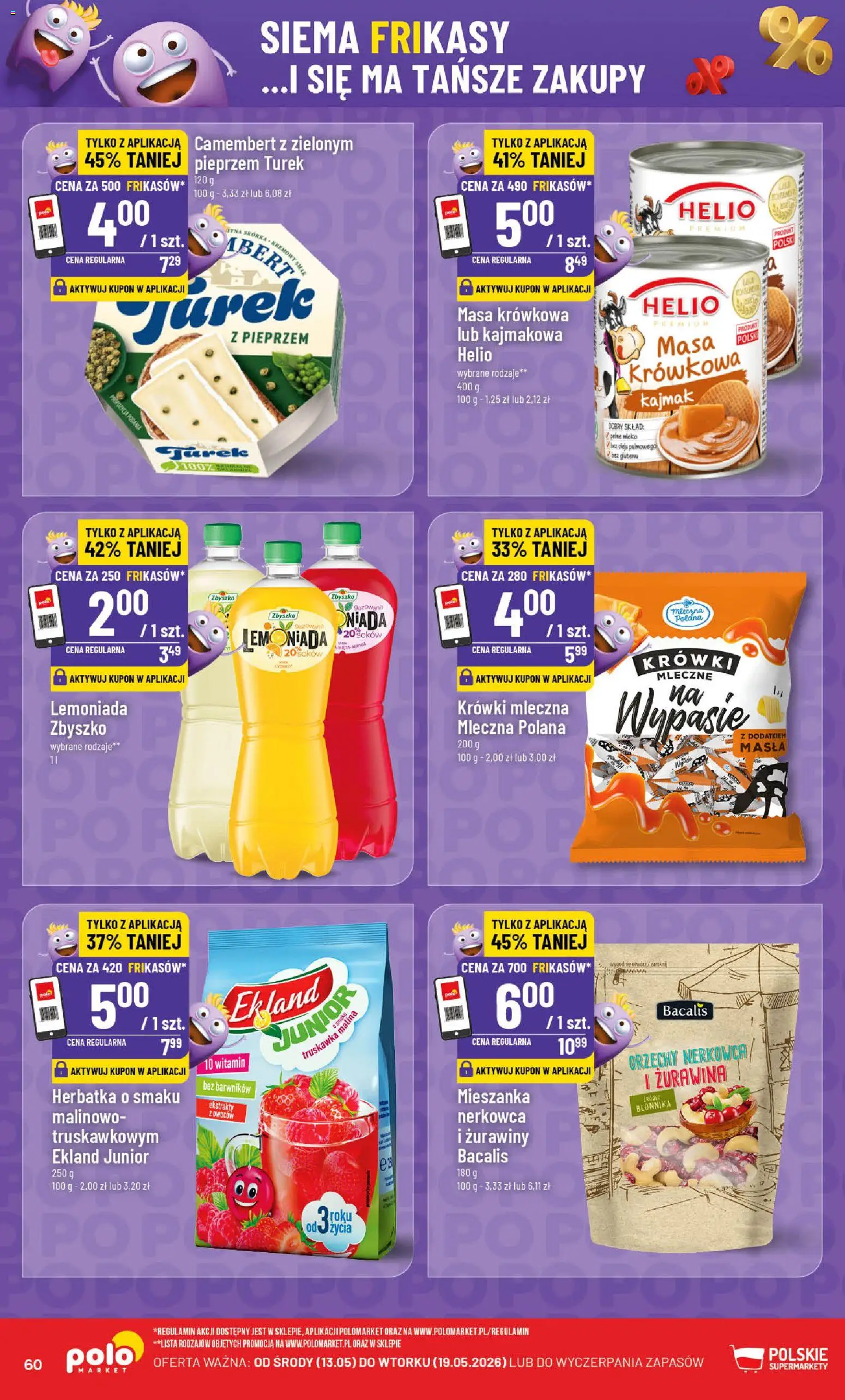 POLOmarket gazetka od 13.05.2026 | Strona: 60 | Produkty: Camembert, Żurawina, Orzechy, Krówki