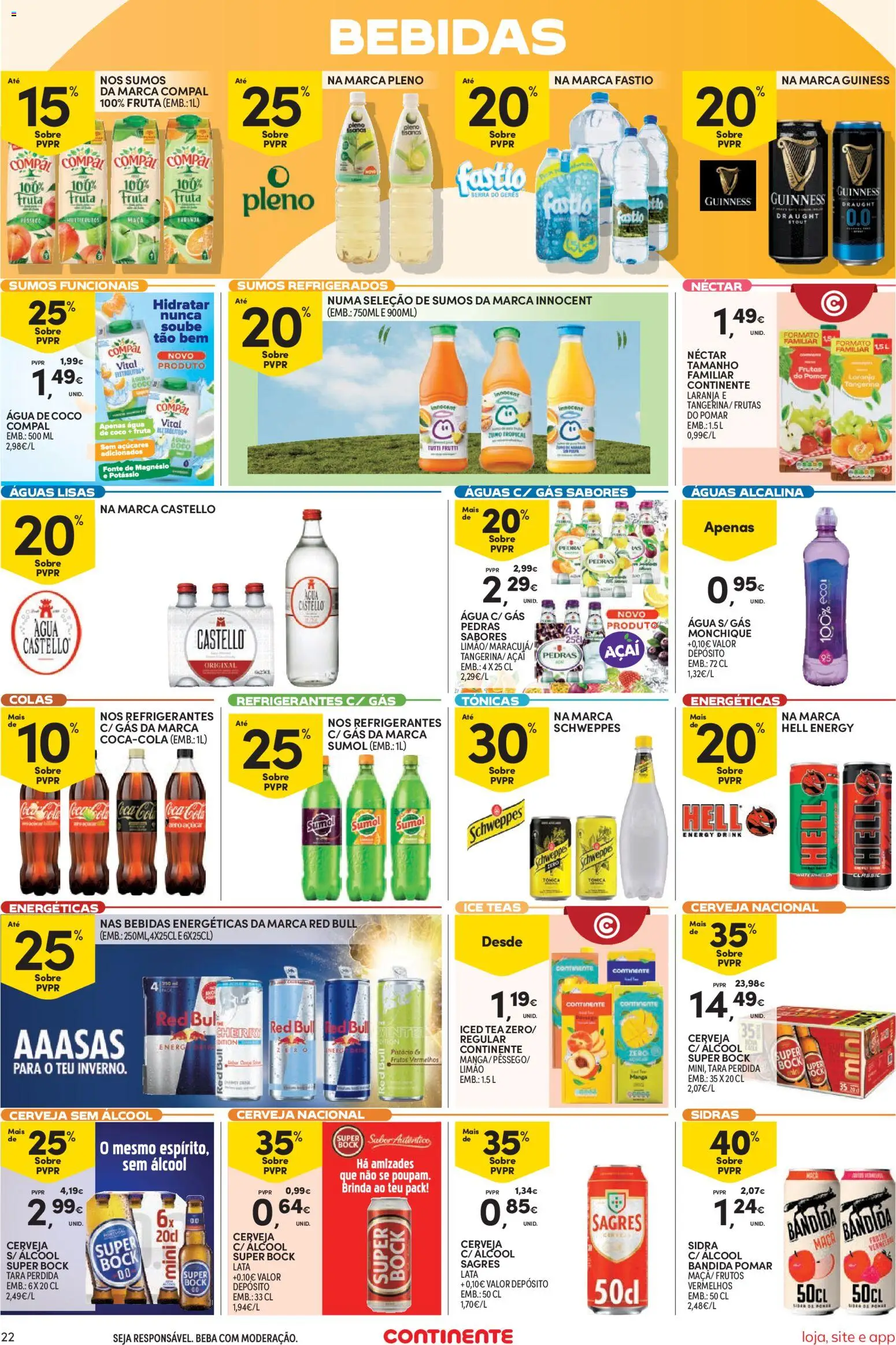 Continente folheto Bom Dia │ válido de 27/10/2026 | Página: 22 | Produtos: Red Bull, Super bock, Frutas, Coco