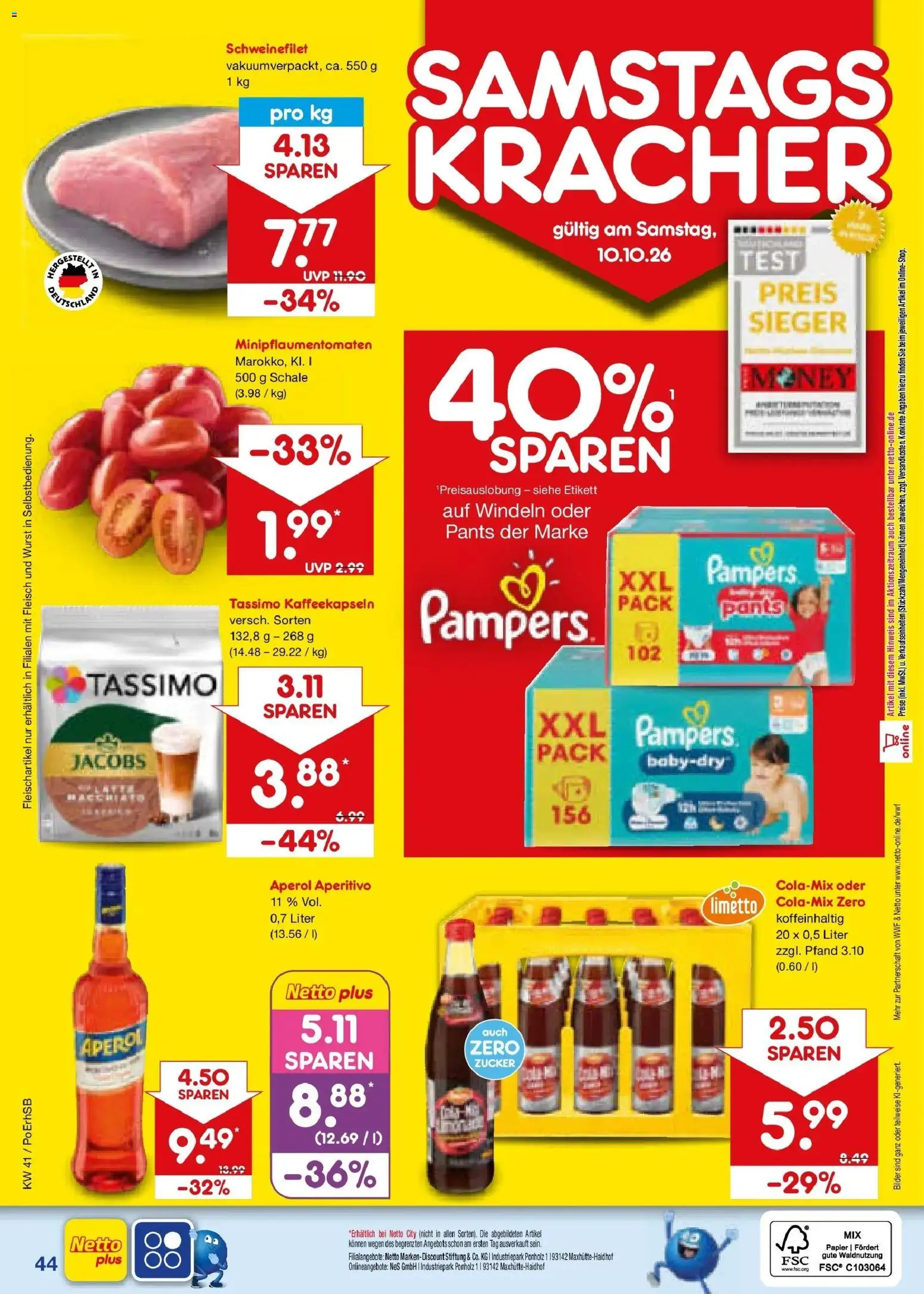Netto Marken-Discount Prospekt München (ab 05.10.2026) » Angebote | Seite: 56 | Produkte: Schweinefilet, Bilder, Aperol, Fleisch