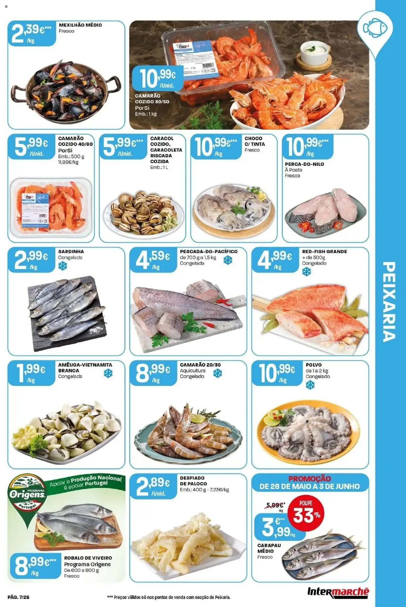 Intermarché - Isto é que são preços BAIXOS │ válido de 28.05.2026 | Página: 7 | Produtos: Polvo, Tinta, Camarão