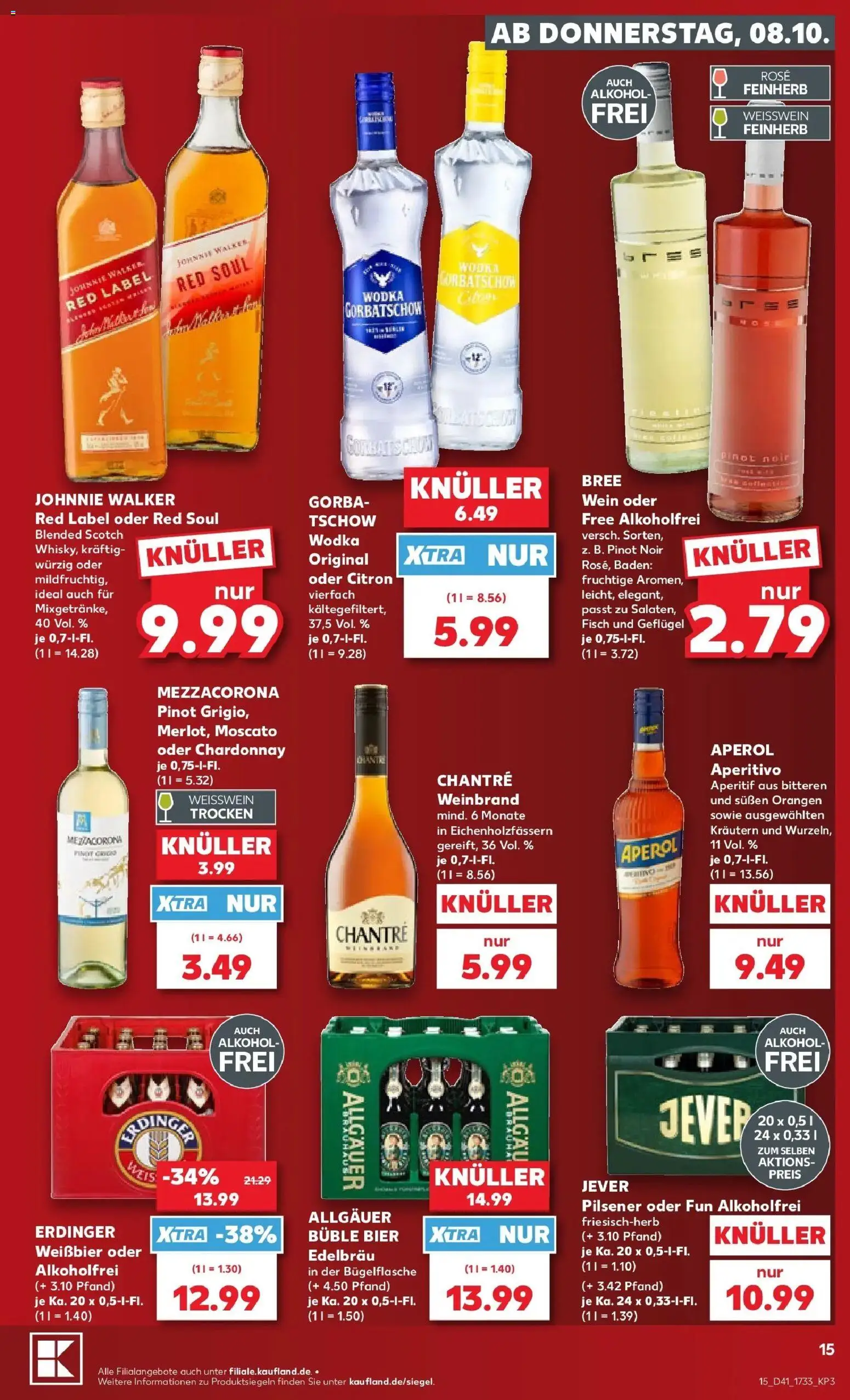 Prospekt Kaufland ab 08.10.2026 » Angebote Online zum Blättern | Seite: 15 | Produkte: Weißbier, Bree, Orangen, Fisch