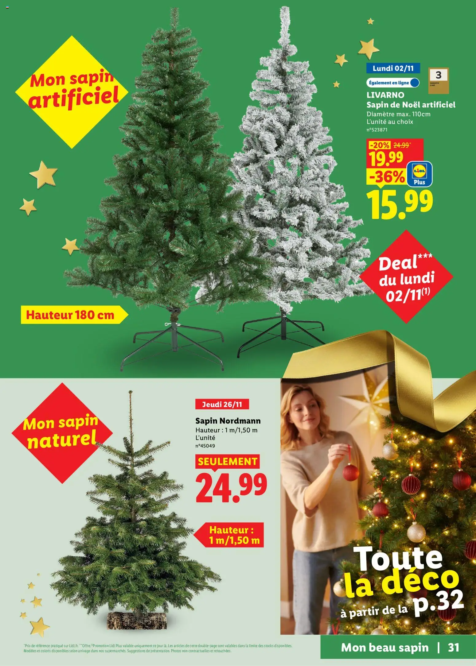 {H1} | Page: 31 | Produits: Sapin de Noël, Sapin nordmann, Livarno