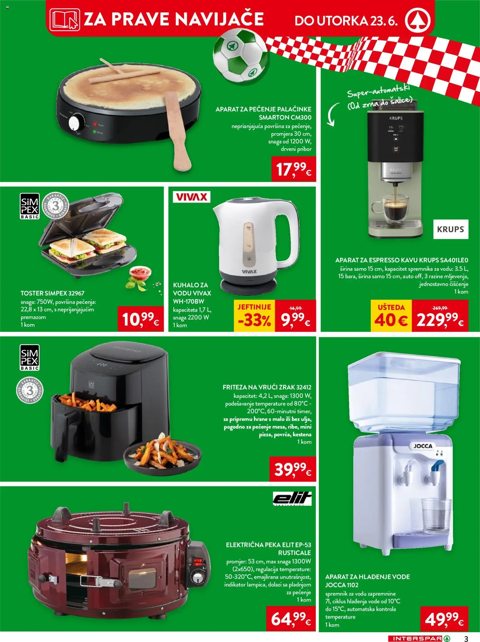 Interspar katalog | vrijedi od 10.06.2026 | Stranica: 9 | Proizvodi: Toster, Friteza, Friteza na vrući zrak
