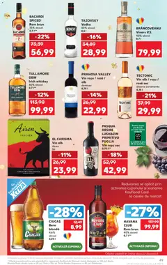 Kaufland RO akciós újság - amely érvényes a következő dátumtól: 13.05.2026 | Oldal: 49 | Termékek: Whiskey, Irish whiskey, Bacardi, Vodka