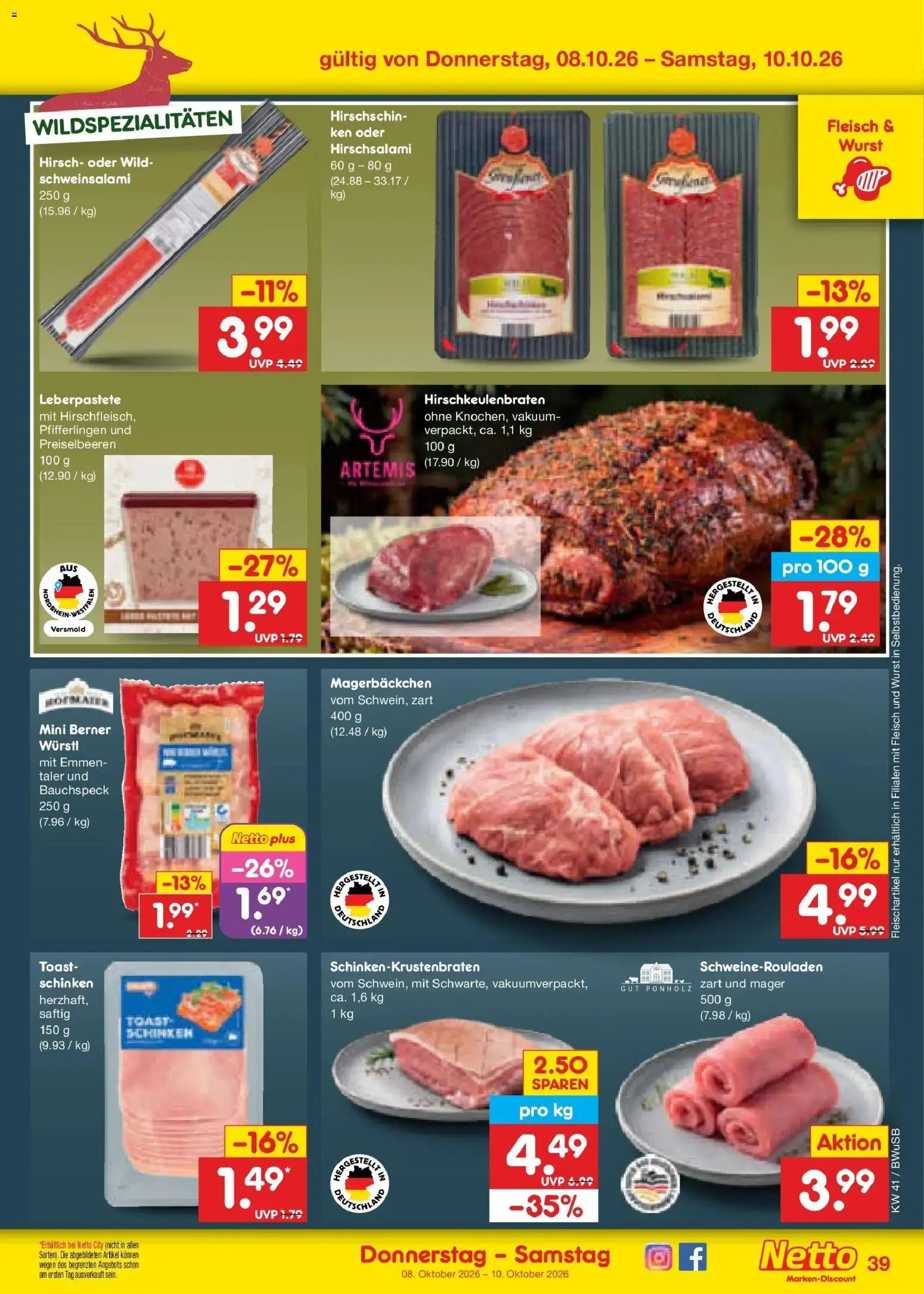 Netto Marken-Discount Prospekt Bielefeld (ab 05.10.2026) » Angebote | Seite: 49 | Produkte: Toast, Preiselbeeren, Wurst, Fleisch