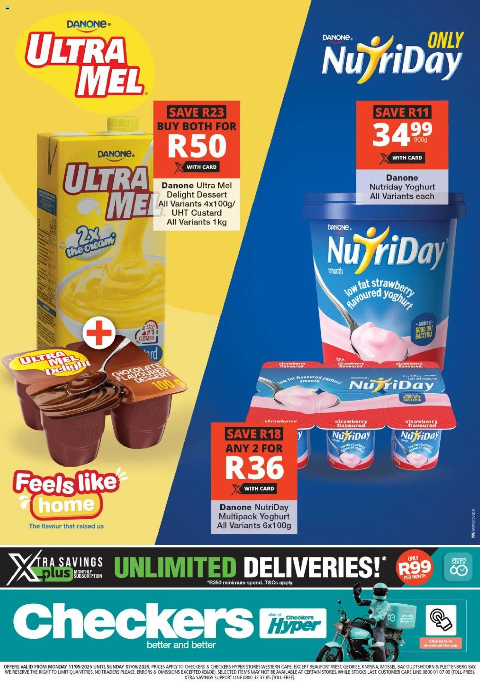 New Checkers catalogue – valid from 11.05.2026 | Page: 1 | Products: Custard, Yoghurt
