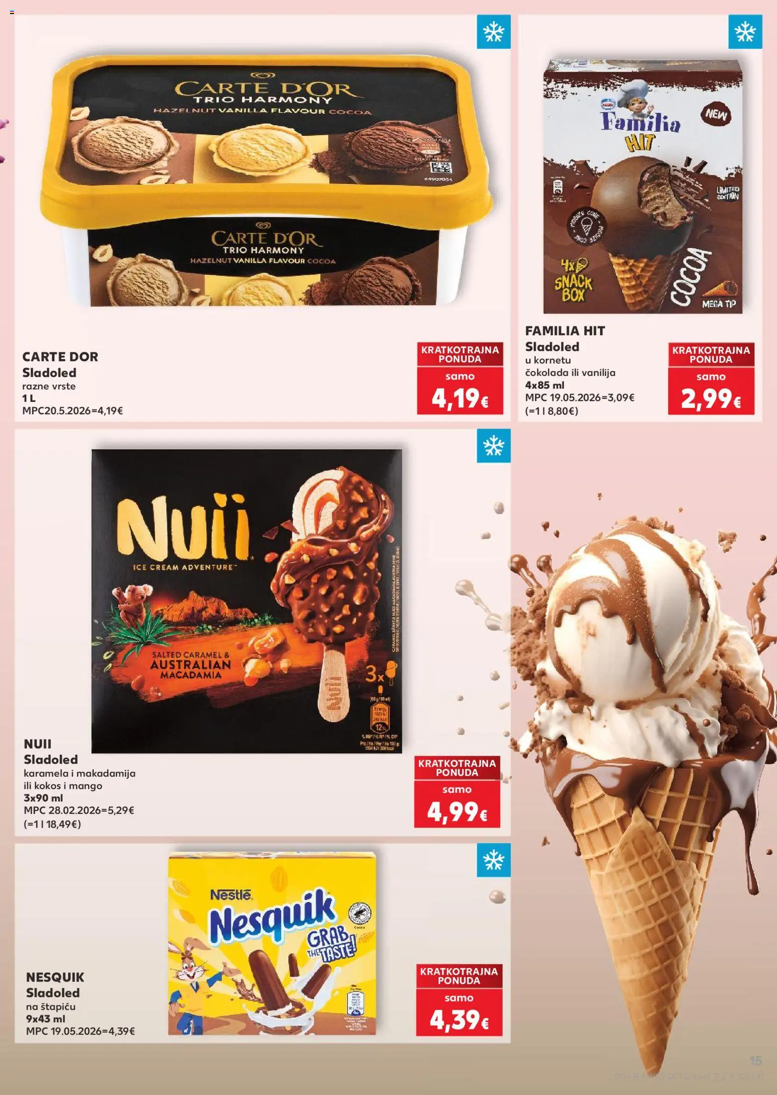 Kaufland katalog | vrijedi od 17.06.2026 | Stranica: 15 | Proizvodi: Nesquik, Sladoled, Mango, Karamela
