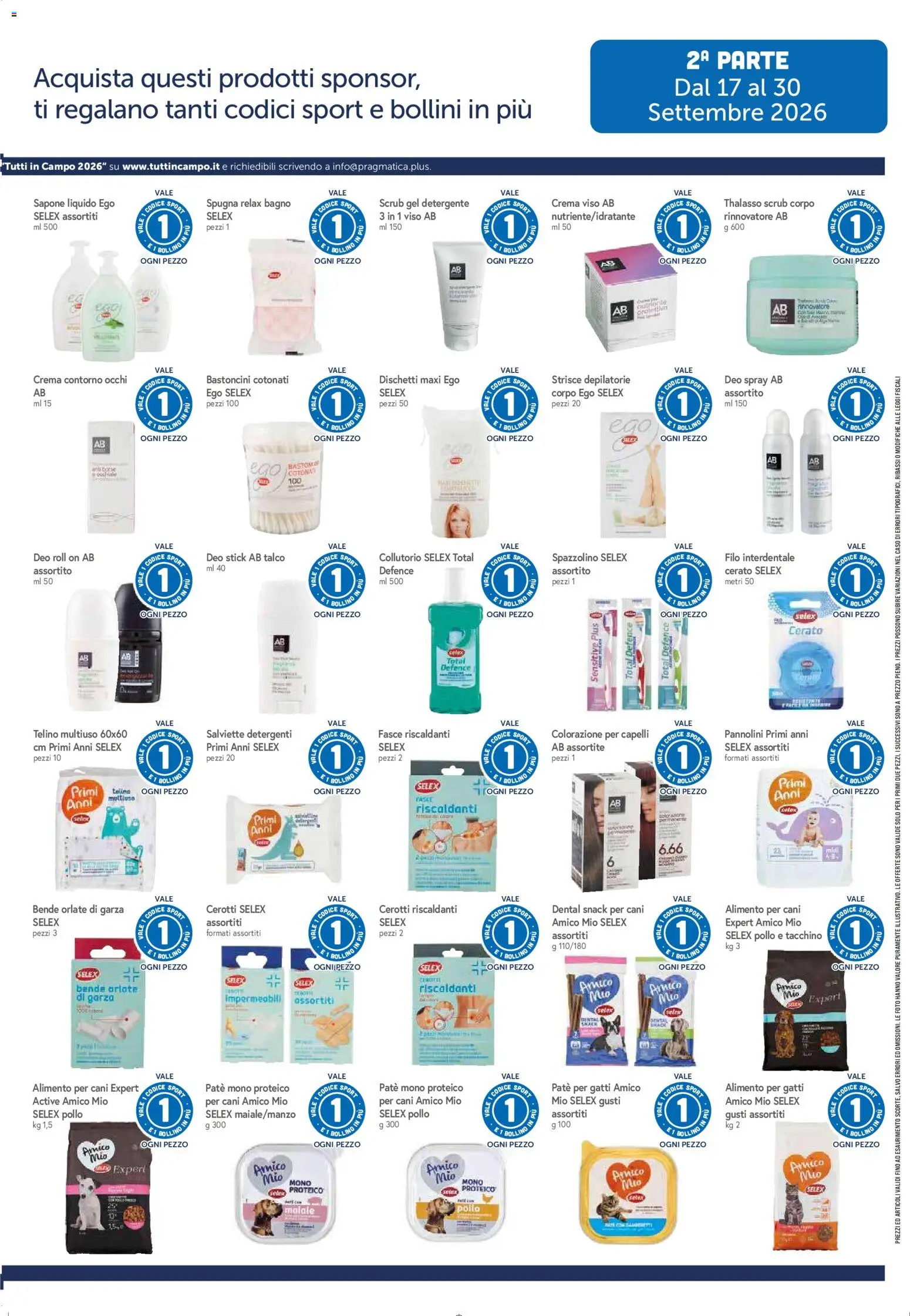 Volantino Famila del 17/09/2026 | Pagina: 19 | Prodotti: Spugna, Pannolini, Scrub, Gel detergente