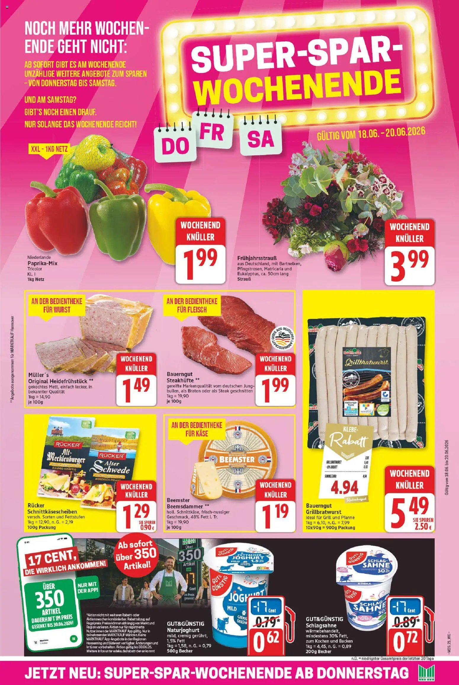 Marktkauf Prospekt – gültig ab 15.06.2026 | Seite: 21 | Produkte: Schlagsahne, Wurst, Steak, Sahne