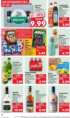 Náhled letáku Kaufland Německo leták od 21.05.2026 | Strana: 36 | Produkty: Almdudler, Sirup, Crema, Cappuccino
