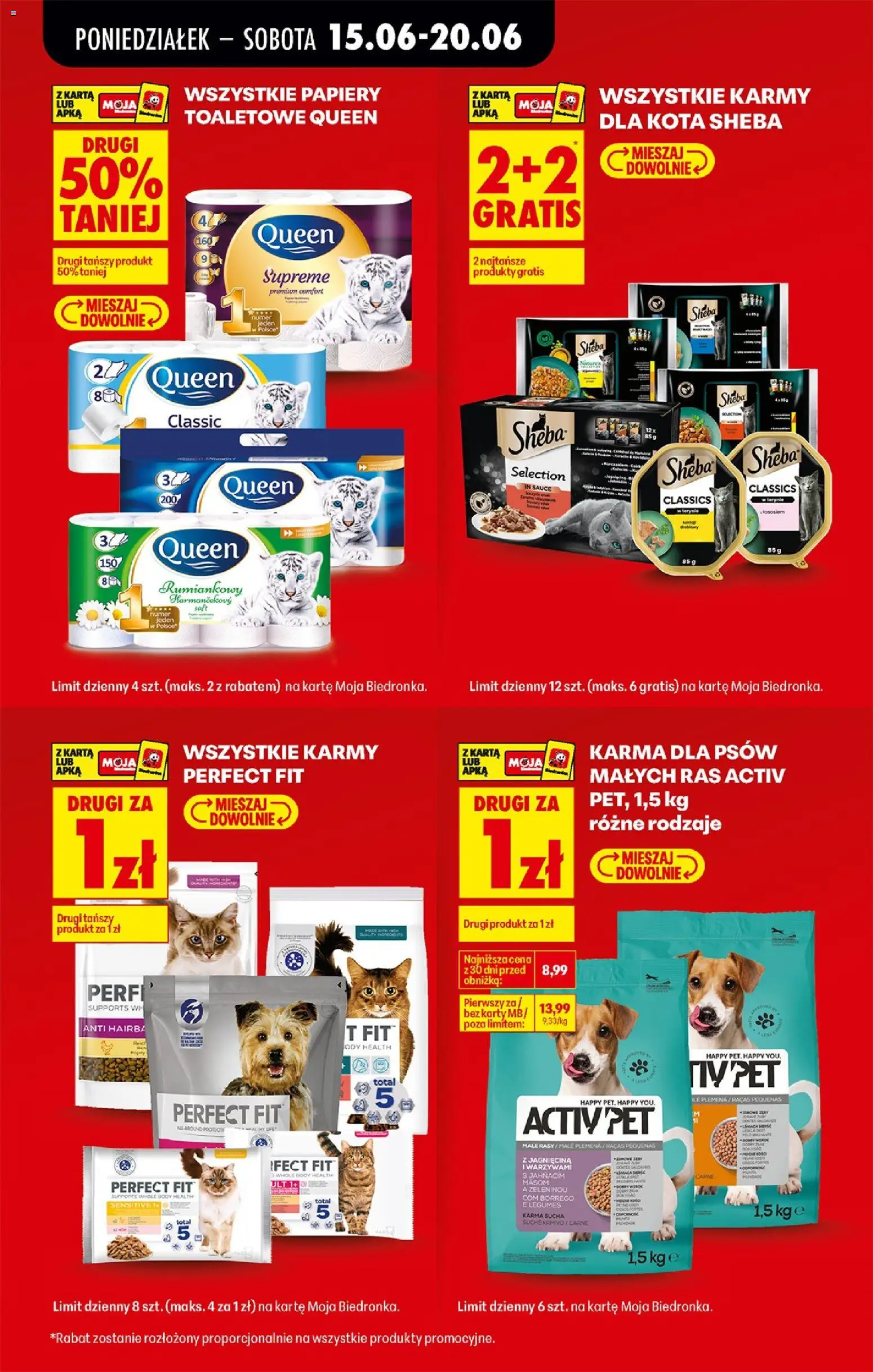 Biedronka gazetka od poniedziałku od 15.06.2026 | Strona: 21 | Produkty: Karta, Jagnięcina, Activ pet karma, Karma dla psów