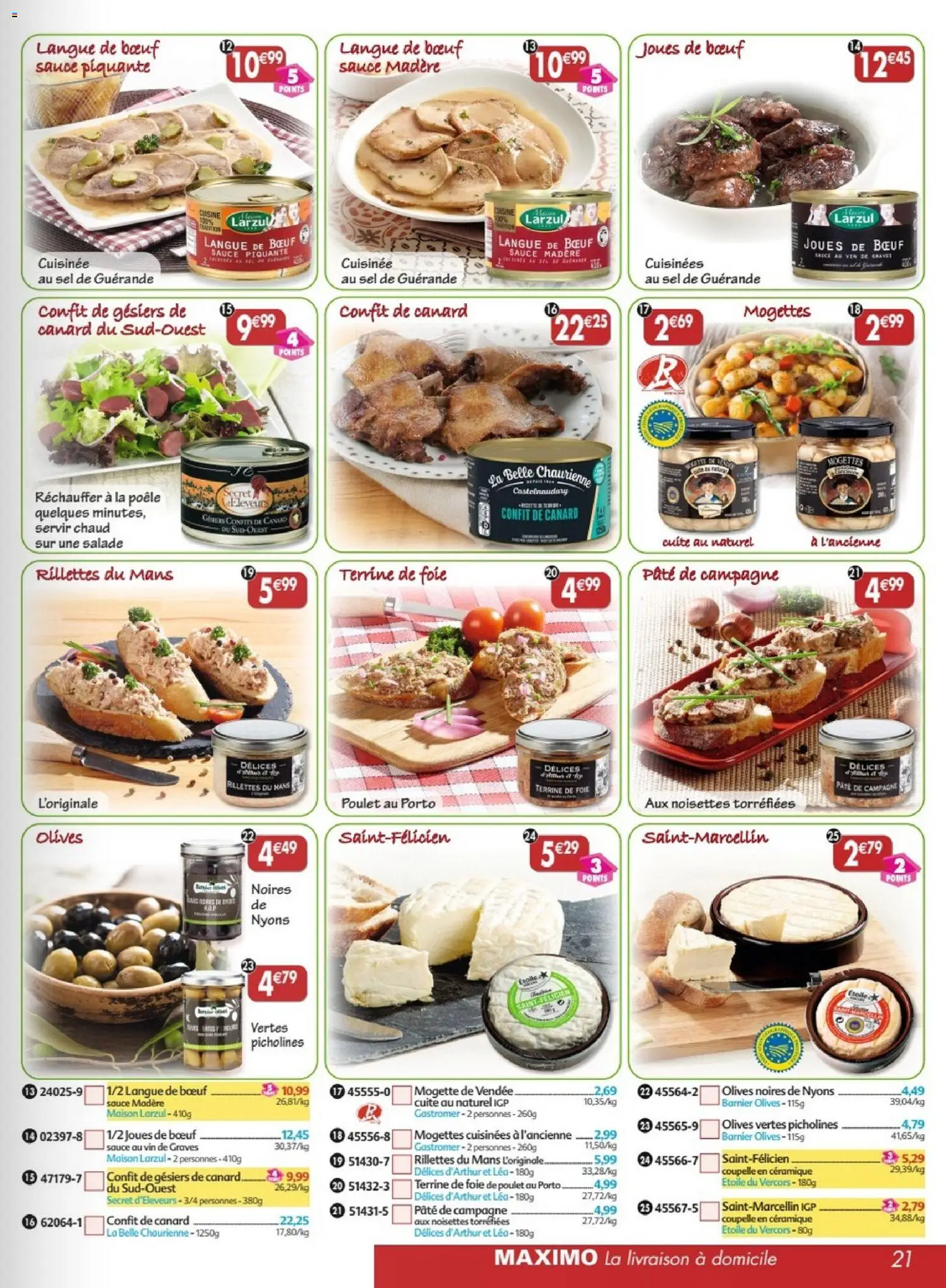 {H1} | Page: 21 | Produits: Salade, Olives, Noisettes, Sel