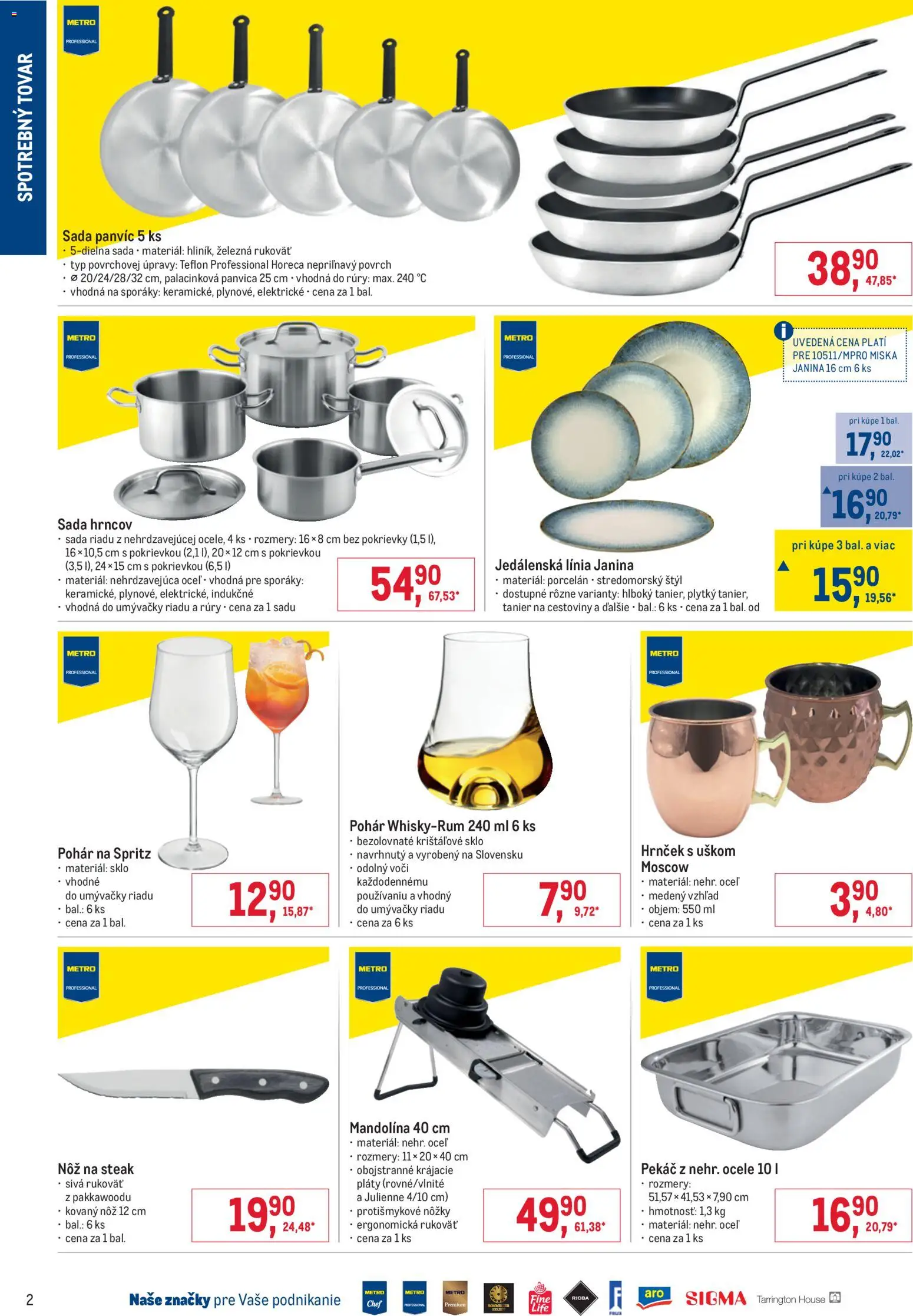 Nové Metro akcie – leták je platný od 15.07.2026 | Strana: 2 | Produkty: Cestoviny, Sada hrncov, Panvica, Steak