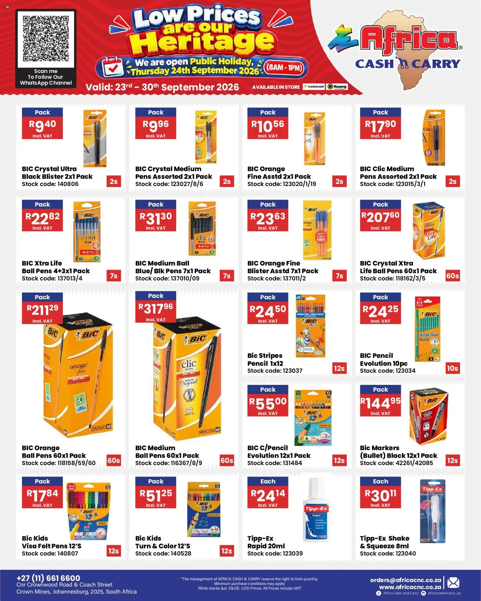New Africa Cash & Carry catalogue – valid from 23/09/2026 | Page: 64 | Products: Pencil, Pen, Stock