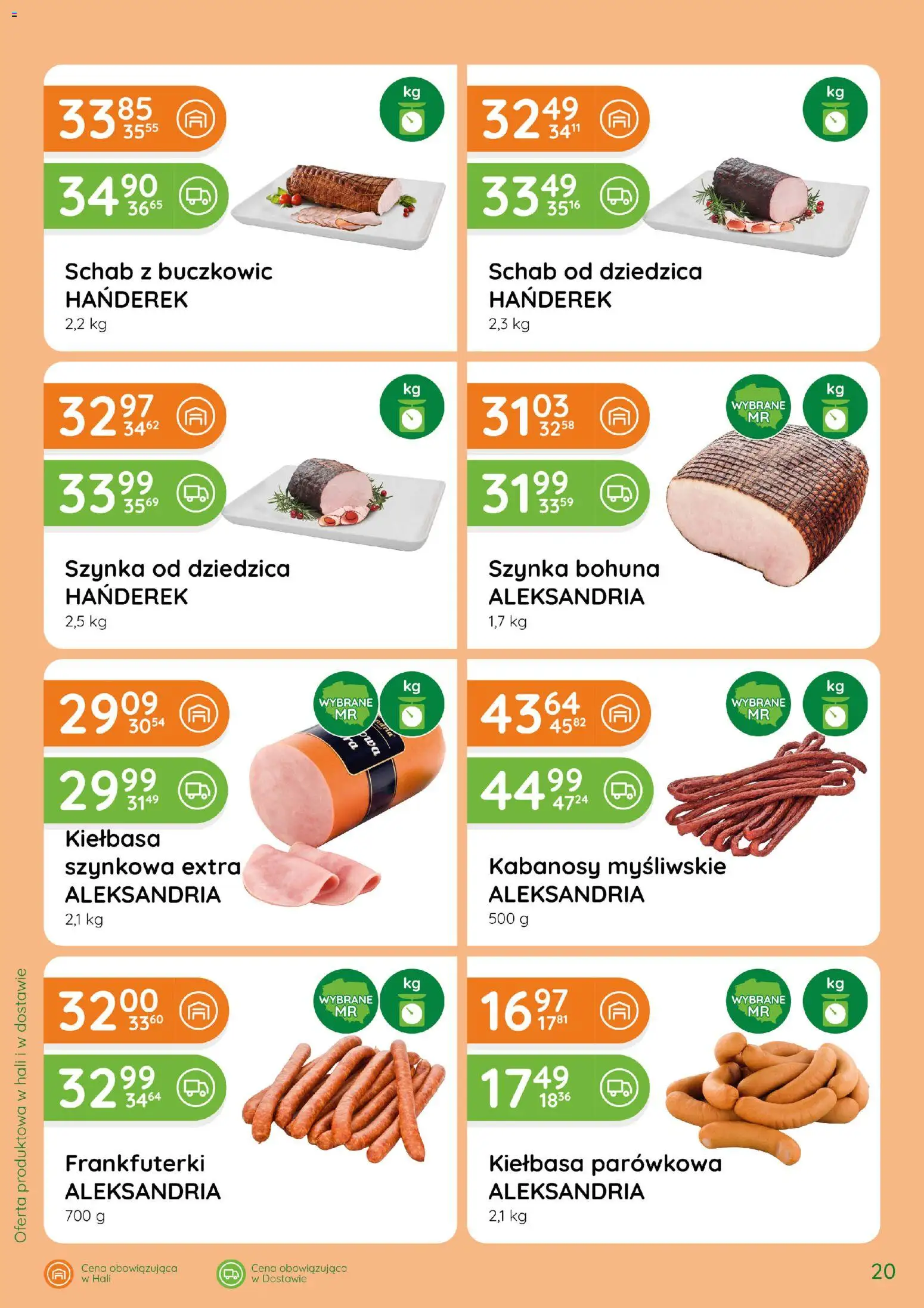 Eurocash gazetka - Katalog Wędlin od 01.10.2026 | Strona: 20 | Produkty: Kiełbasa, Schab, Kabanosy, Szynka